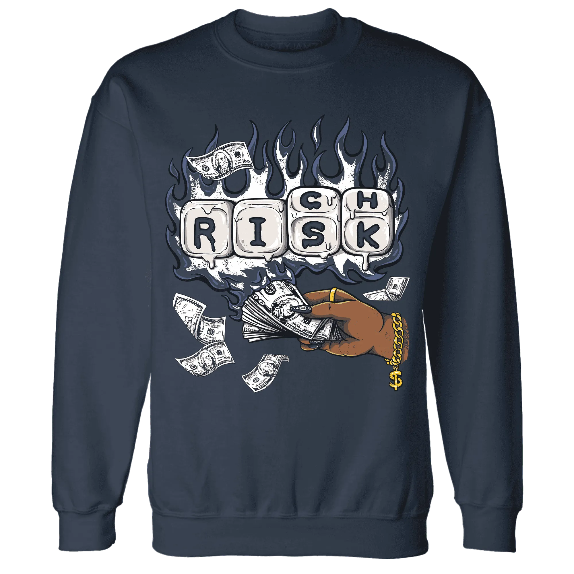 White-Navy-6s-Sweatshirt-Match-Rich-Or-Risk