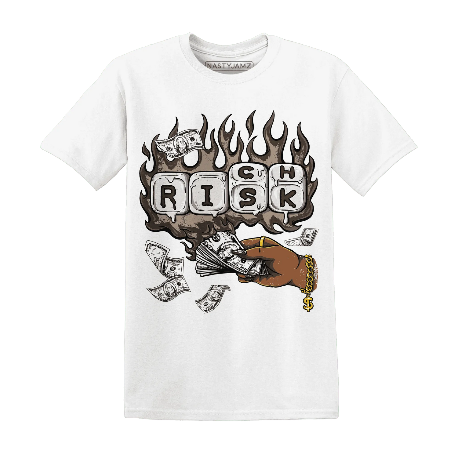 Dunk-Low-Baroque-Brown-T-Shirt-Match-Rich-Or-Risk