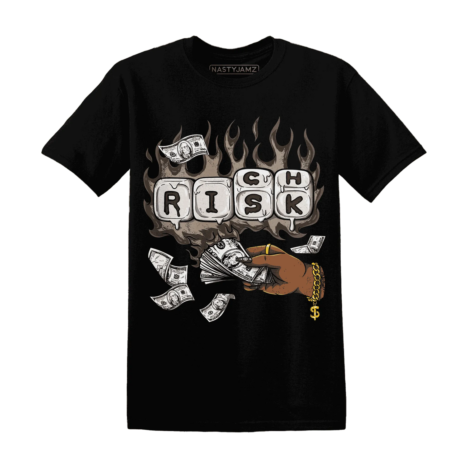 Dunk-Low-Baroque-Brown-T-Shirt-Match-Rich-Or-Risk