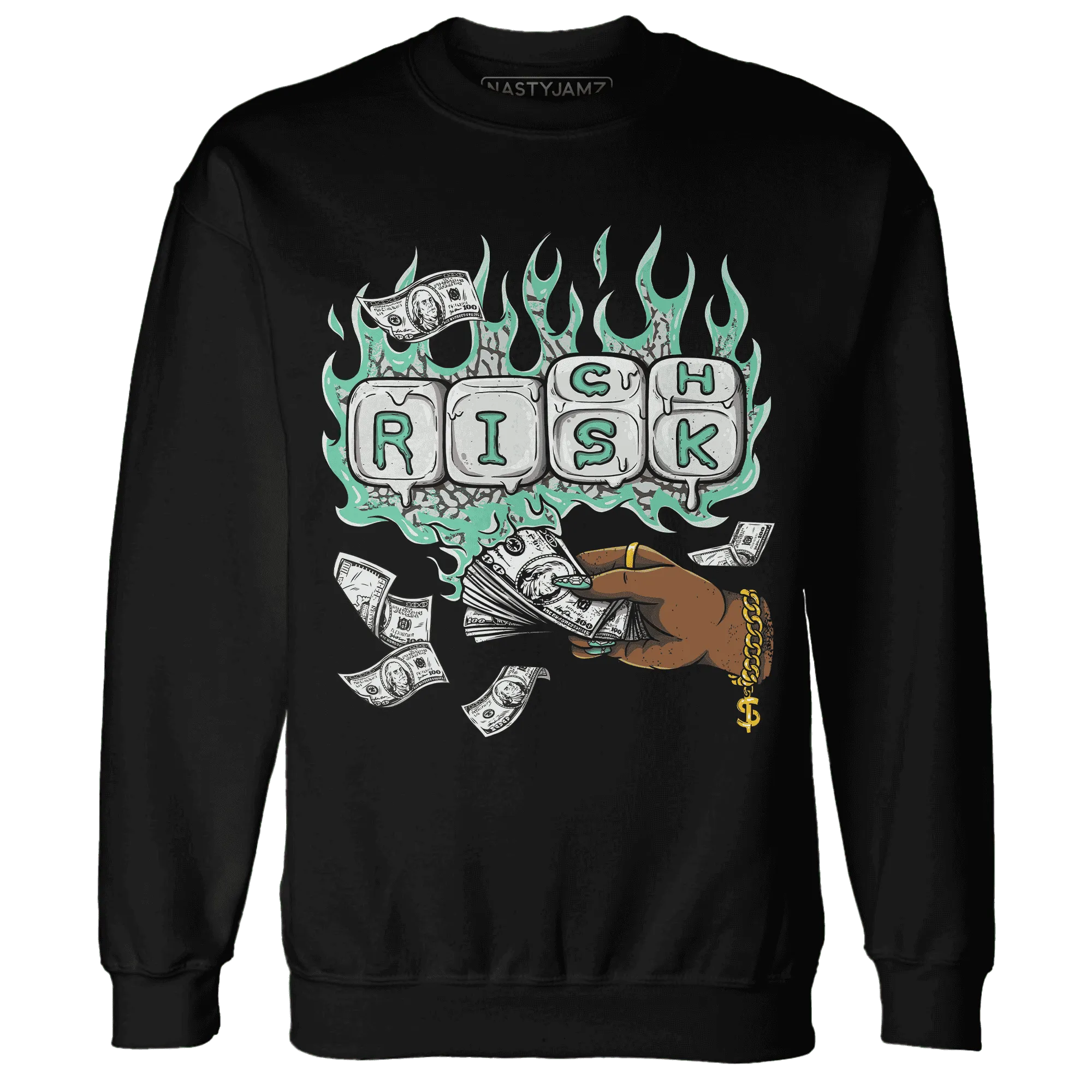 Green-Glow-3s-Sweatshirt-Match-Rich-Or-Risk