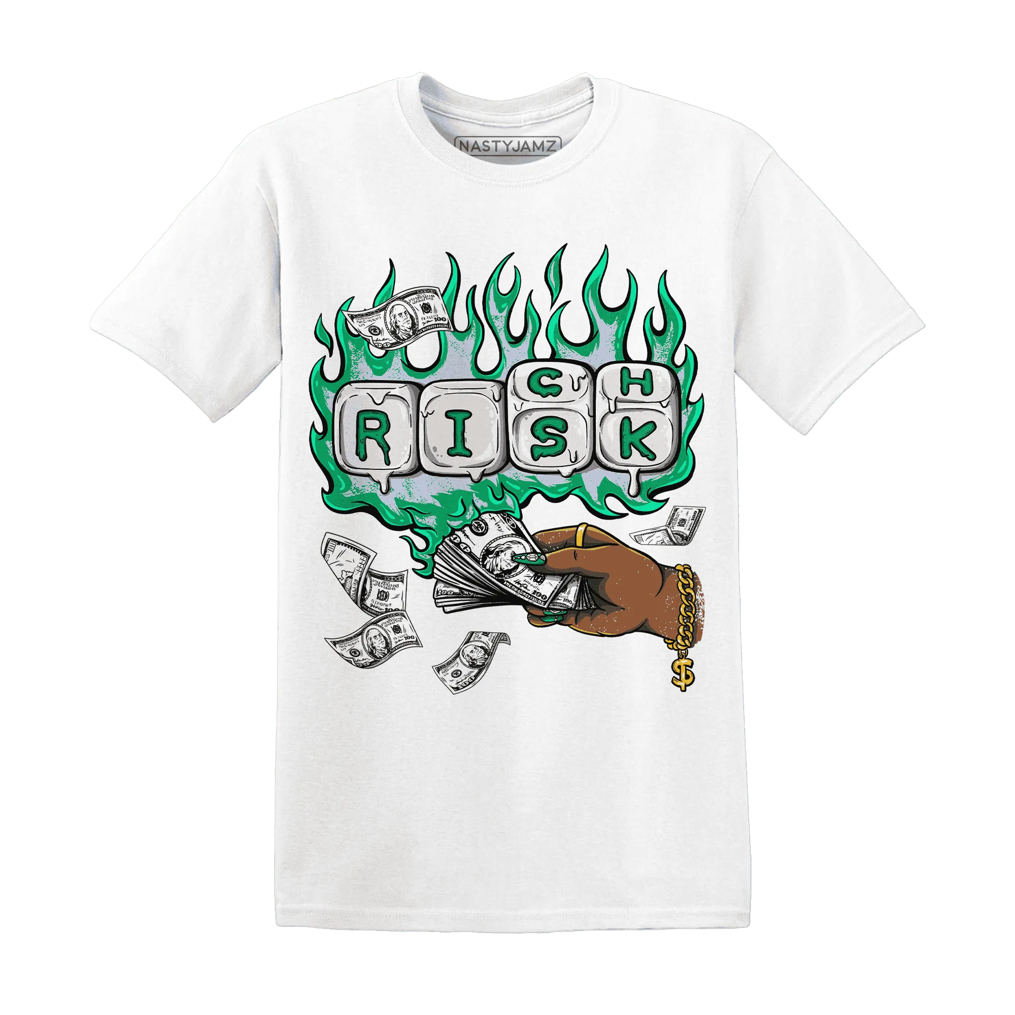 Lucky-Green-5s-T-Shirt-Match-Rich-Or-Risk