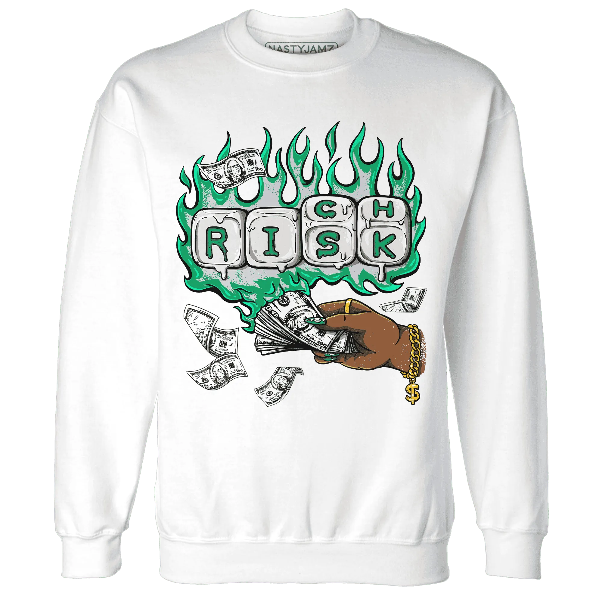 Lucky-Green-5s-Sweatshirt-Match-Rich-Or-Risk