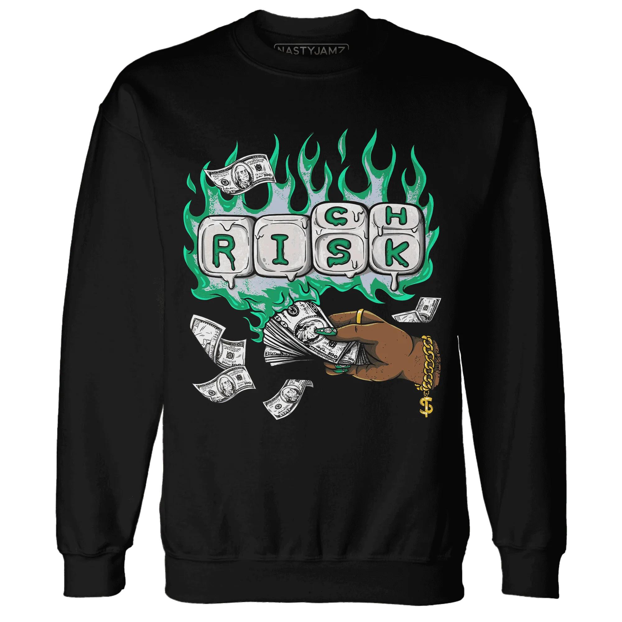 Lucky-Green-5s-Sweatshirt-Match-Rich-Or-Risk