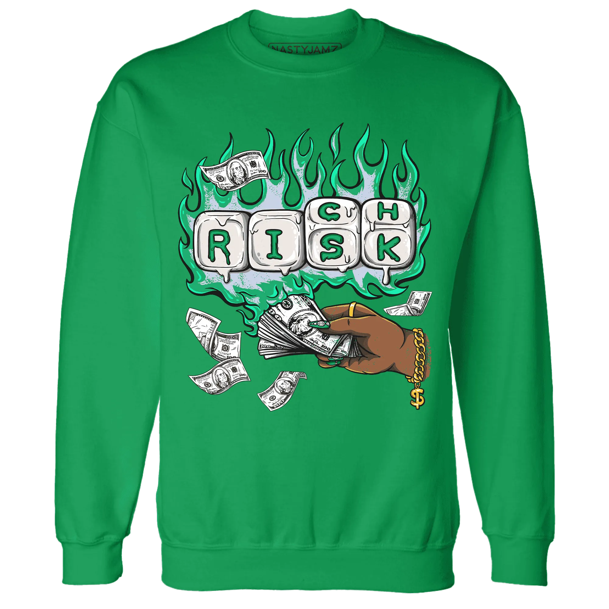 Lucky-Green-5s-Sweatshirt-Match-Rich-Or-Risk