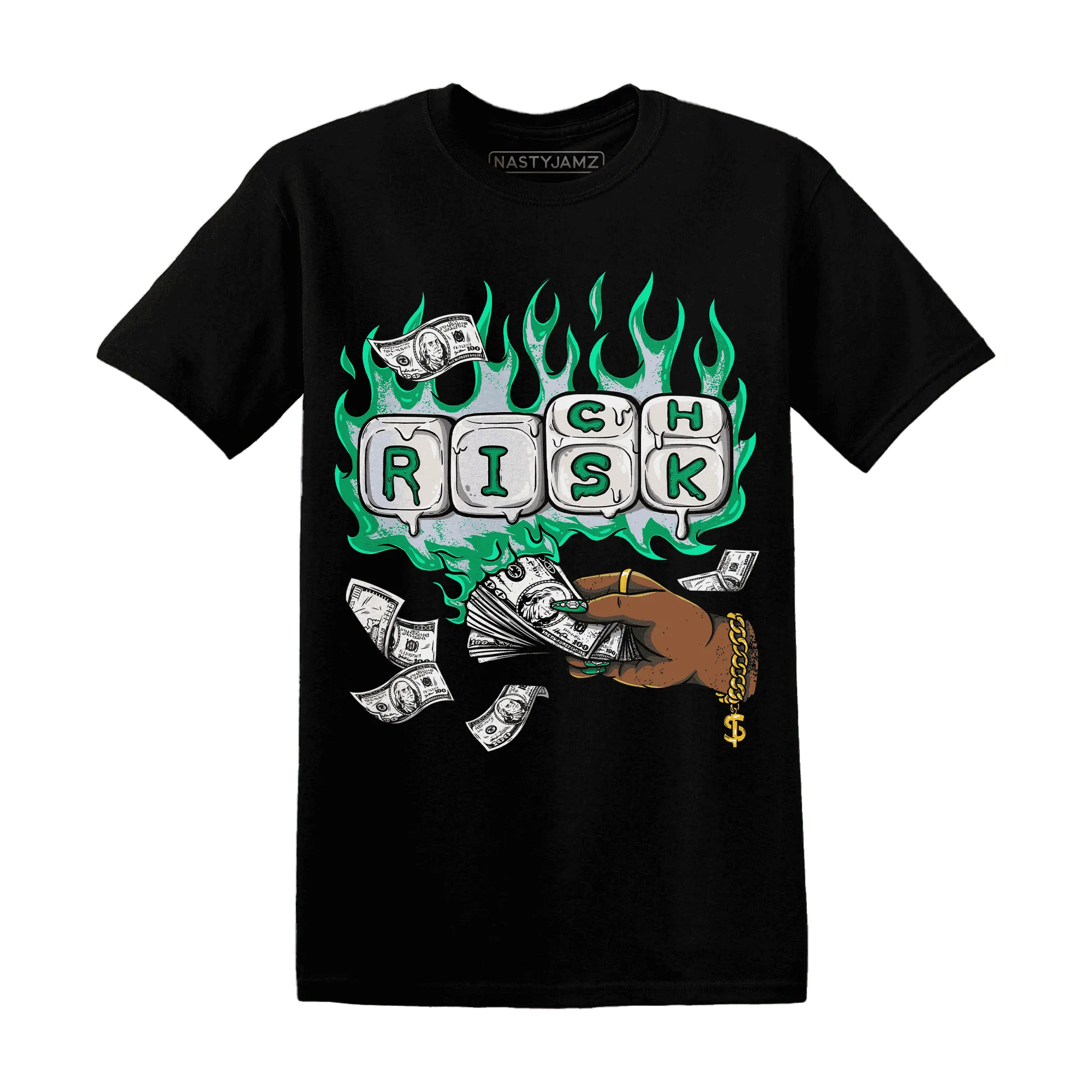 Lucky-Green-5s-T-Shirt-Match-Rich-Or-Risk