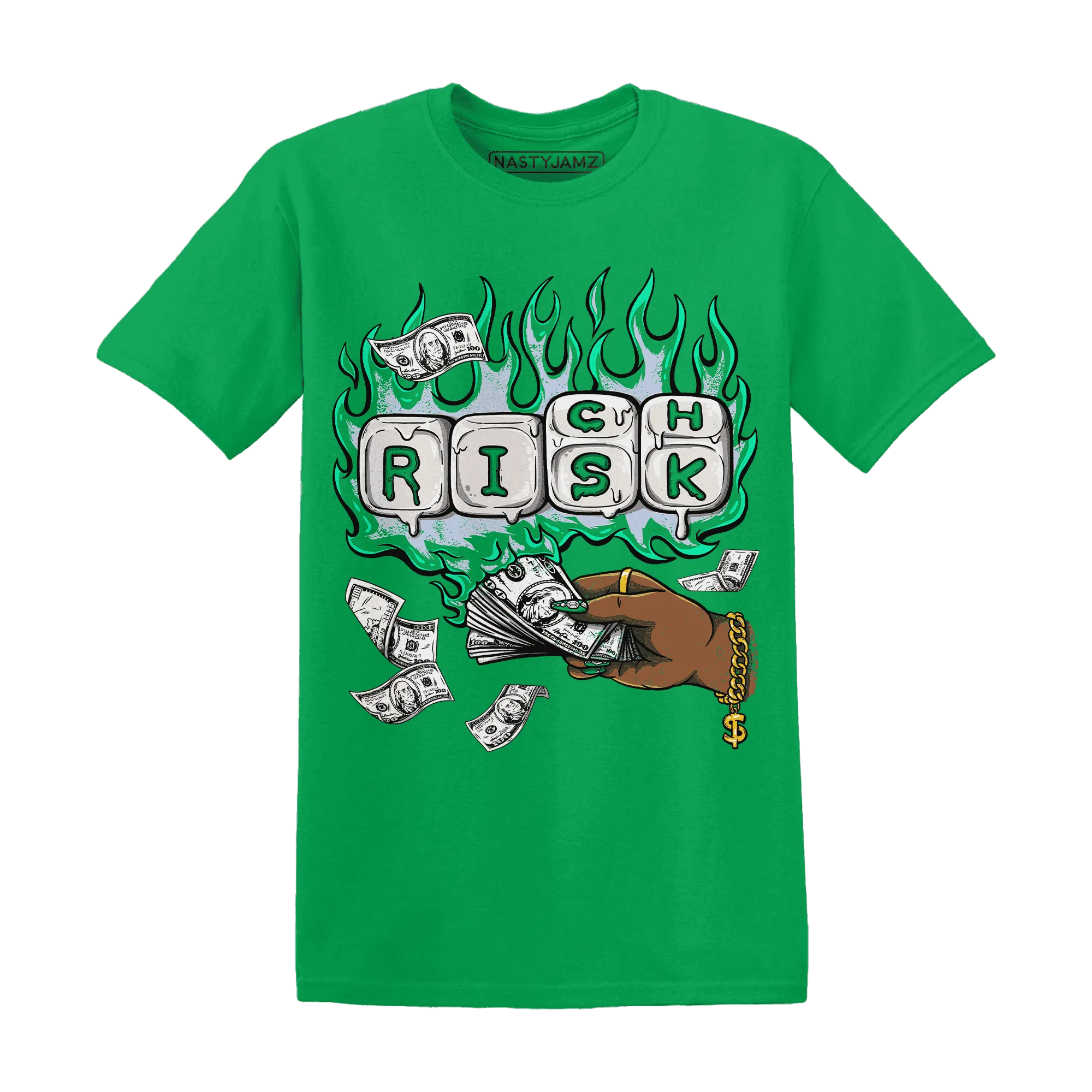 Lucky-Green-5s-T-Shirt-Match-Rich-Or-Risk