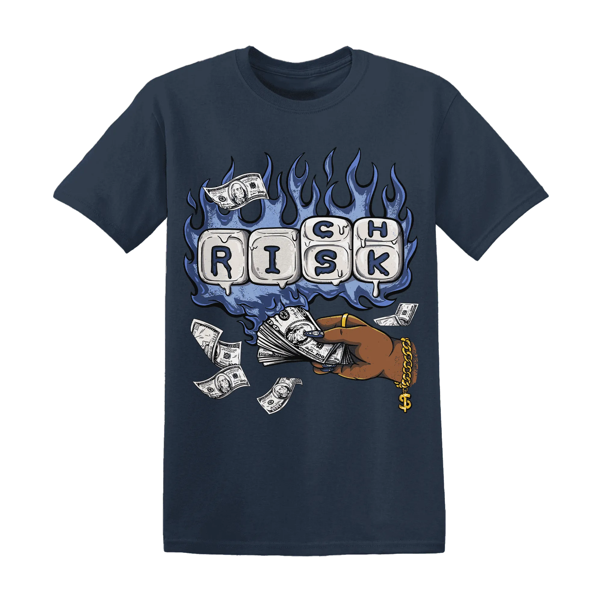Midnight-Navy-5s-T-Shirt-Match-Rich-Or-Risk