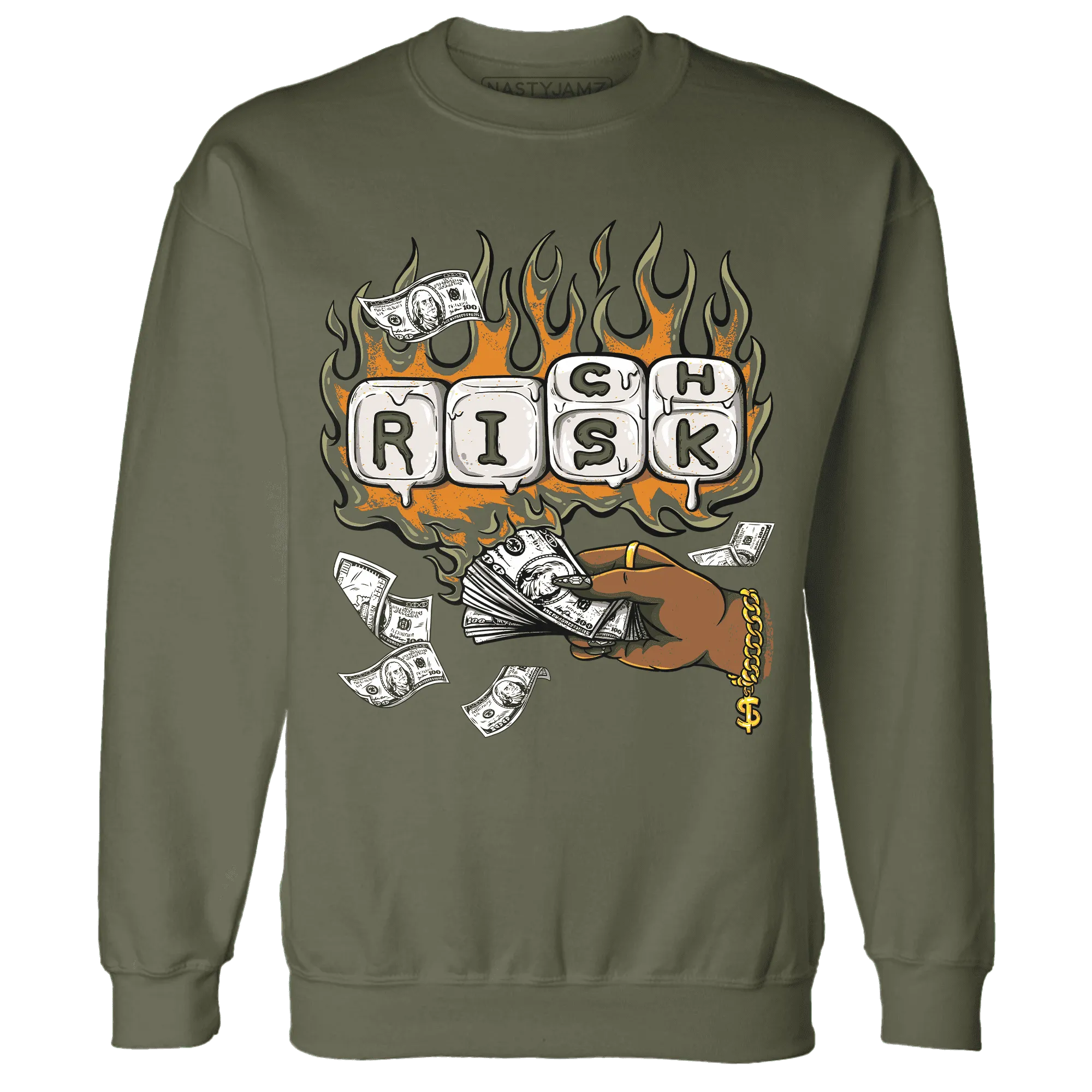 Olive-5s-Sweatshirt-Match-Rich-Or-Risk