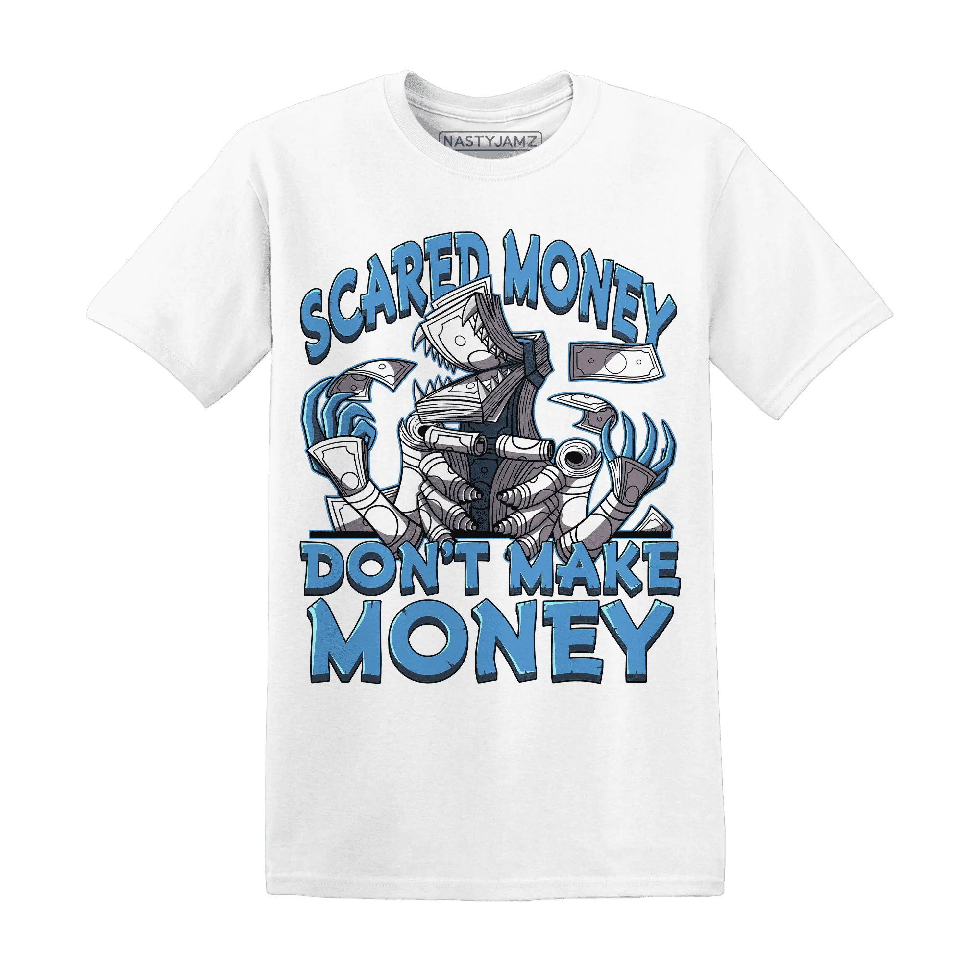 NastyJamz-Carolina-Blue-Univercitii-17s-T-Shirt-Match-Scared-Money