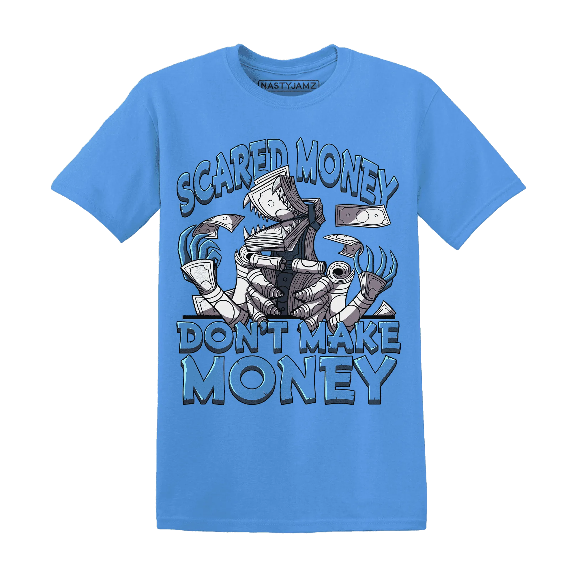NastyJamz-Carolina-Blue-Univercitii-17s-T-Shirt-Match-Scared-Money