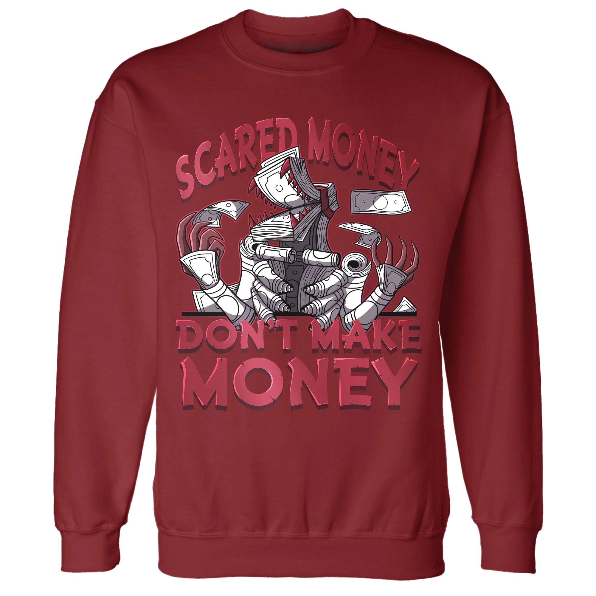High 85 Metallic Burgundy 1s Sweatshirt Match Scared Money - NastyJamz