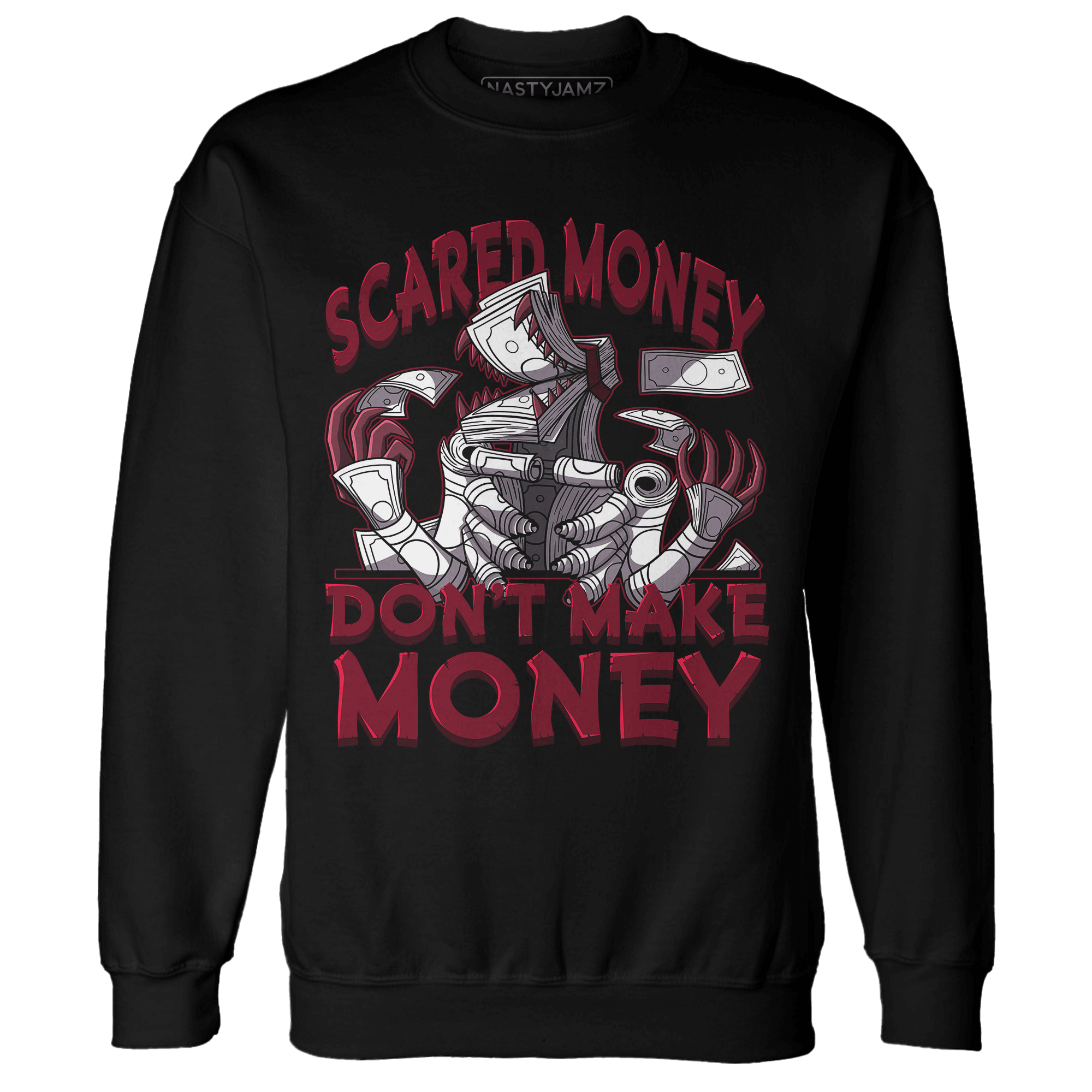 High White Team Red 1s Sweatshirt Match Scared Money - NastyJamz