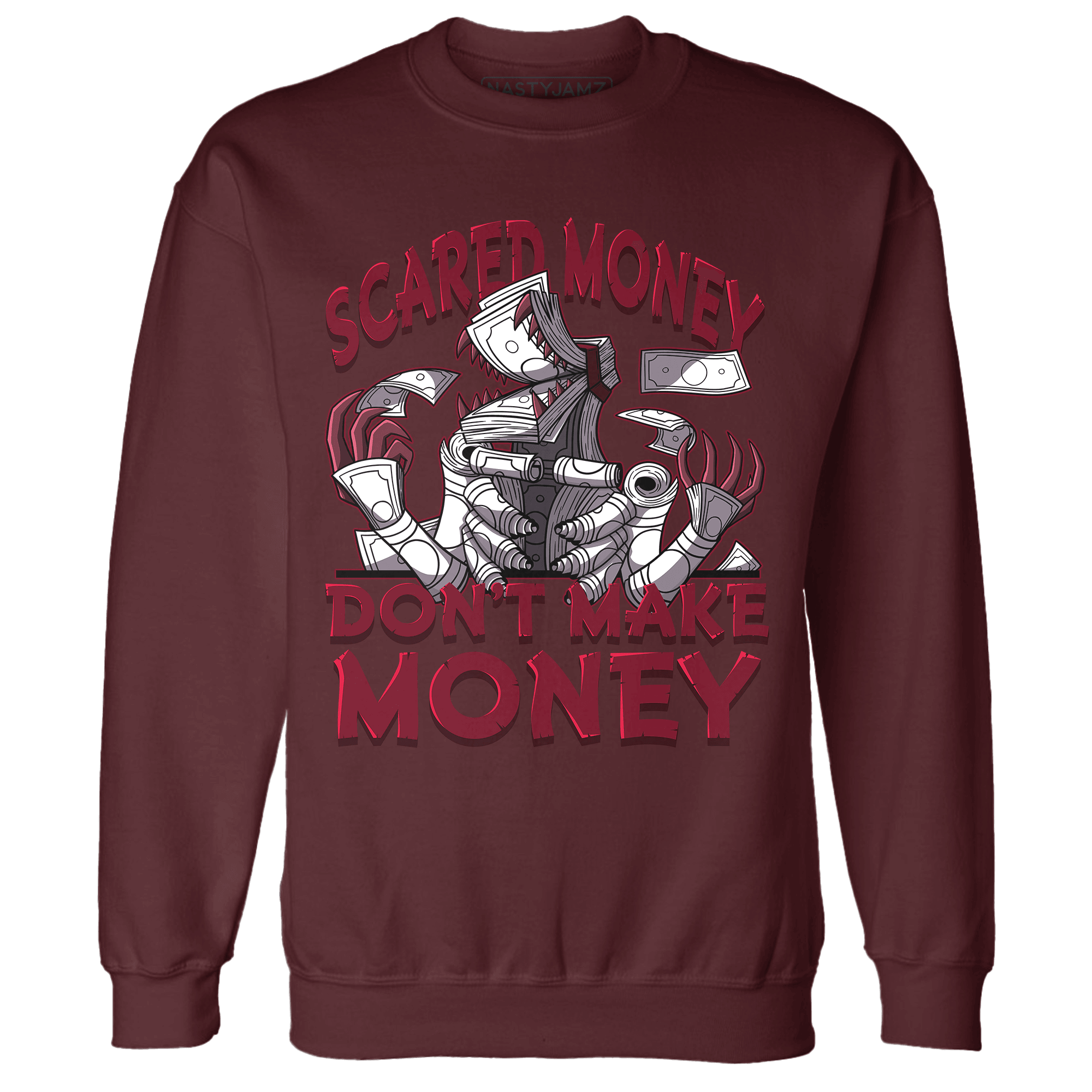 High White Team Red 1s Sweatshirt Match Scared Money - NastyJamz