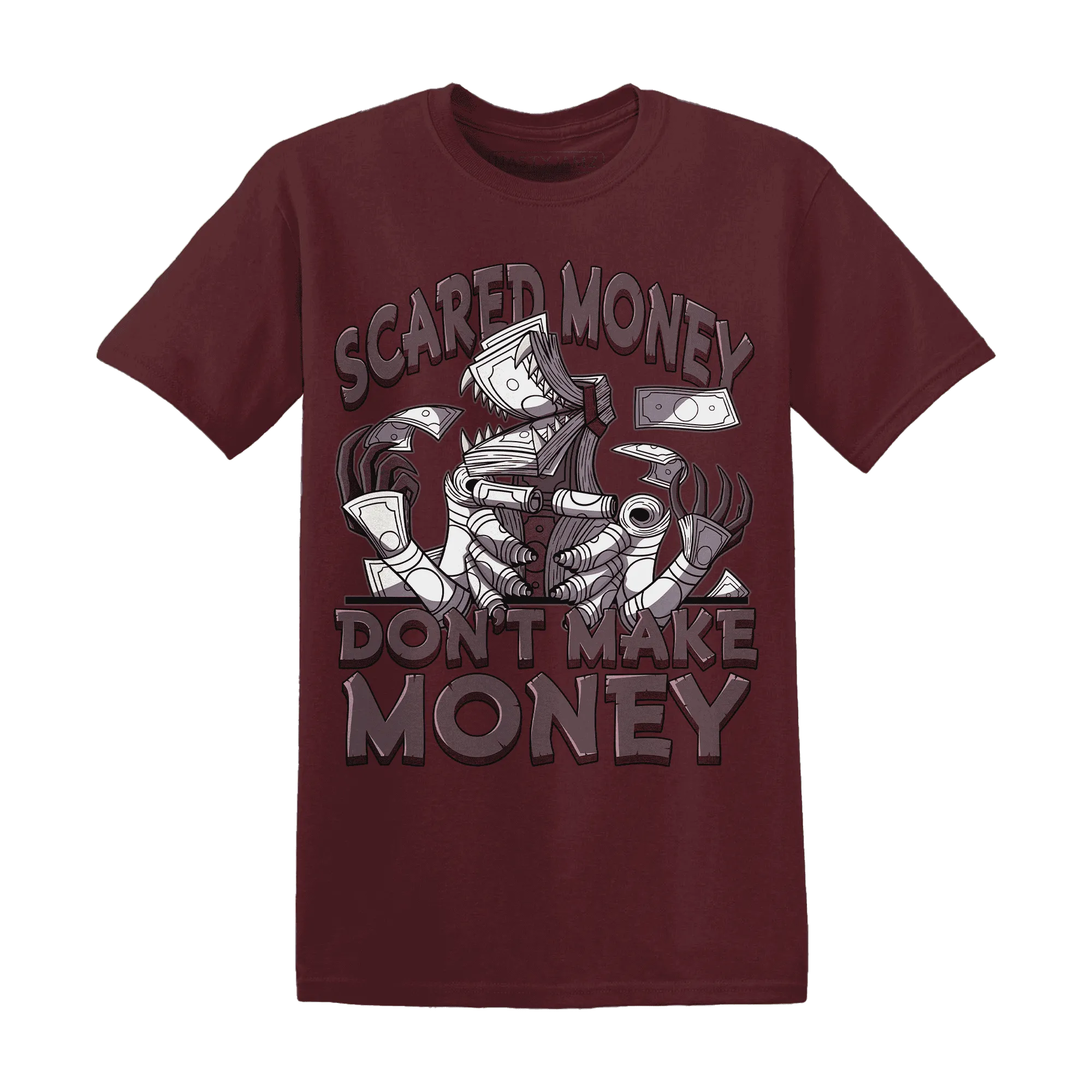 NastyJamz-Burgundy-Crush-3s-T-Shirt-Match-Scared-Money