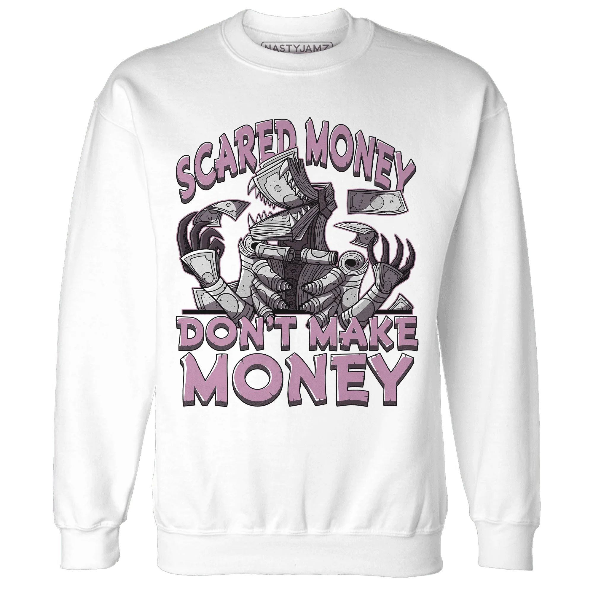Orchid-Neutral-Grey-Black-White-4s-NastyJamz-Sweatshirt-Match-Scared-Money