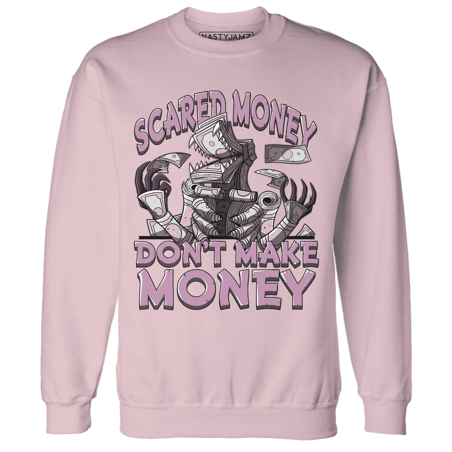 Orchid-Neutral-Grey-Black-White-4s-NastyJamz-Sweatshirt-Match-Scared-Money