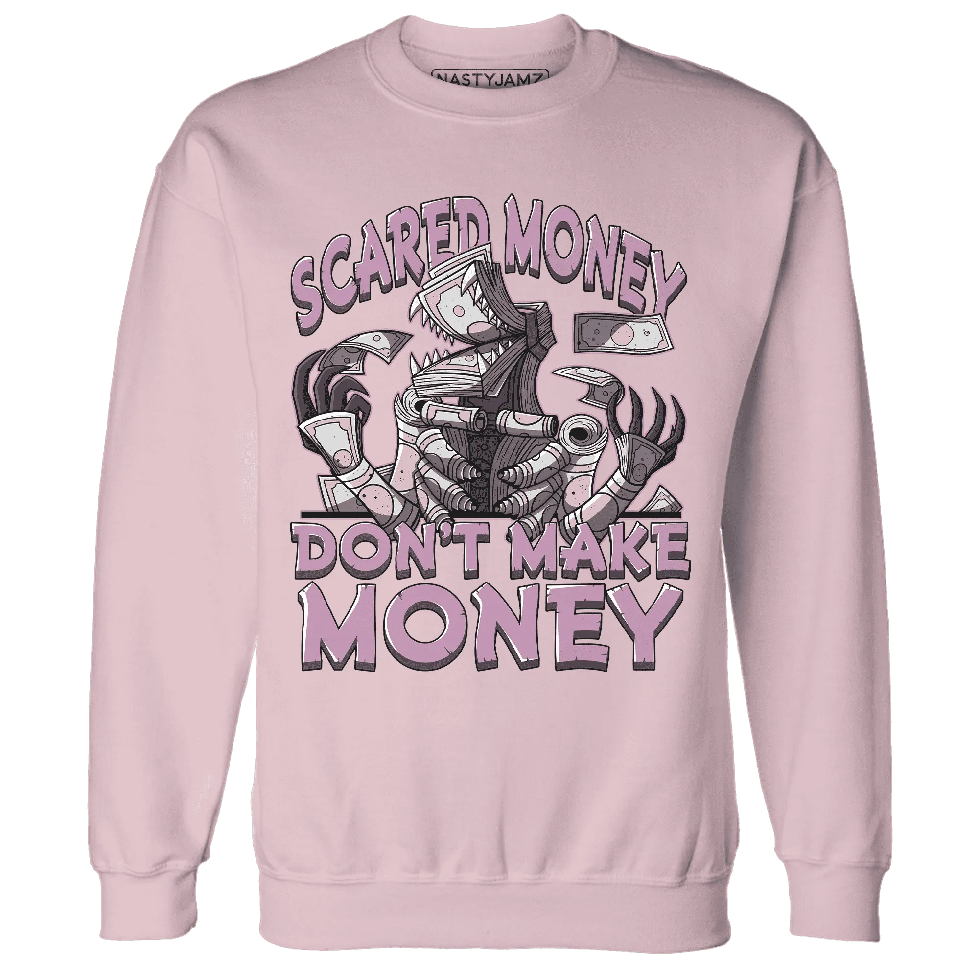Orchid-Neutral-Grey-Black-White-4s-NastyJamz-Sweatshirt-Match-Scared-Money