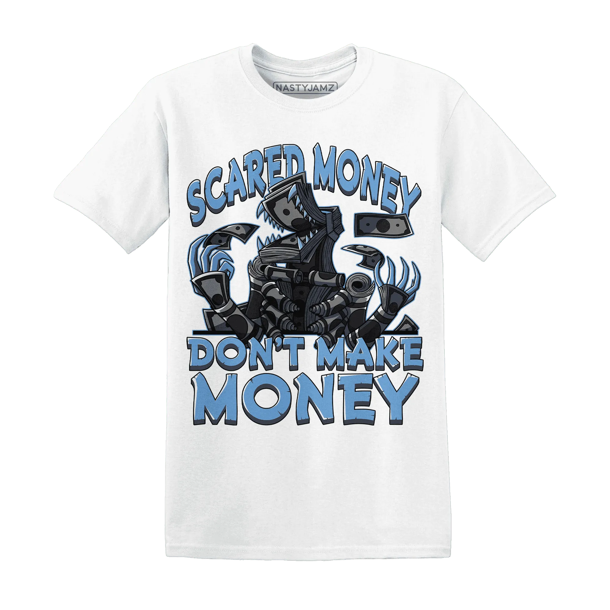NastyJamz-AM-Plus-Black-Univercitii-Blue-T-Shirt-Match-Scared-Money