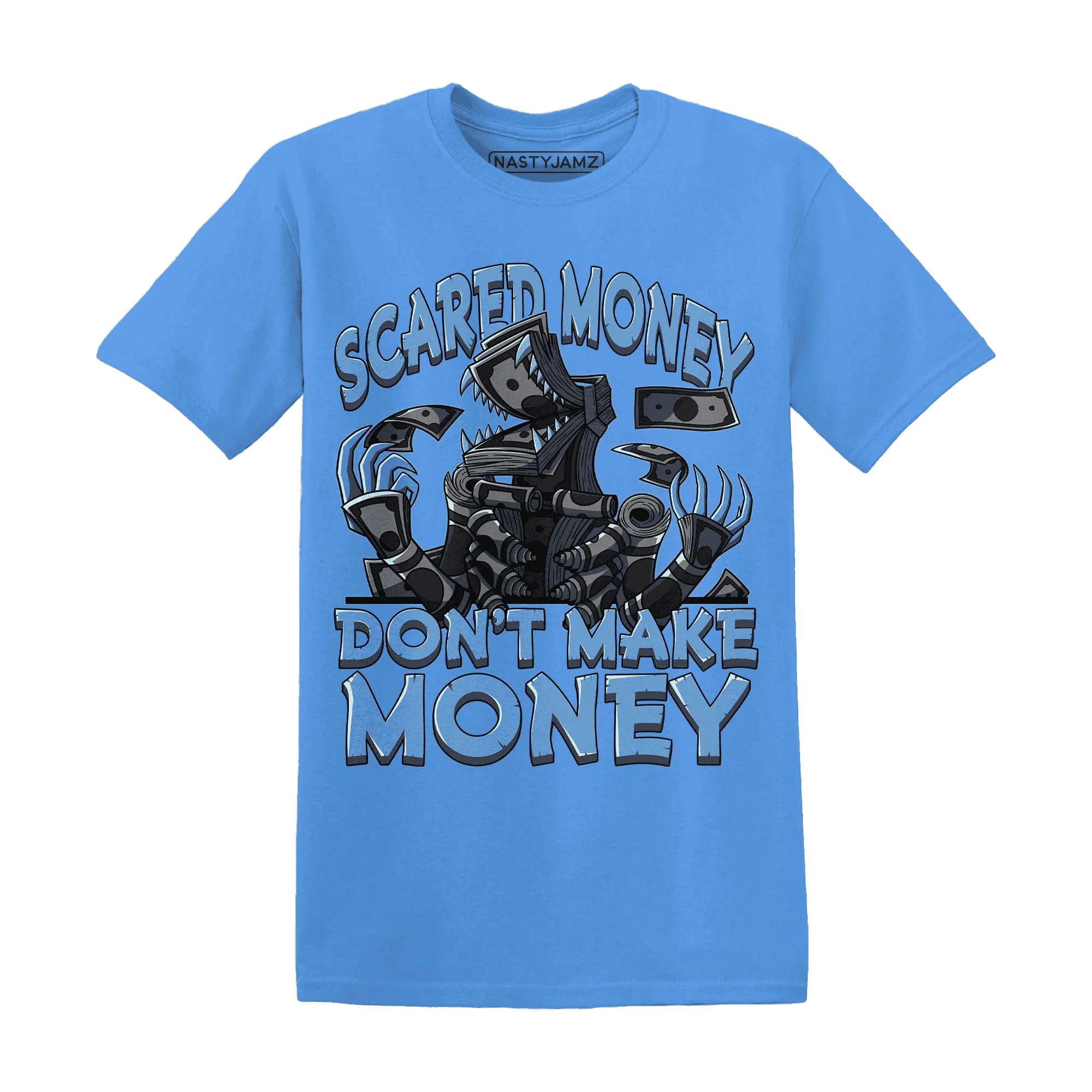 NastyJamz-AM-Plus-Black-Univercitii-Blue-T-Shirt-Match-Scared-Money