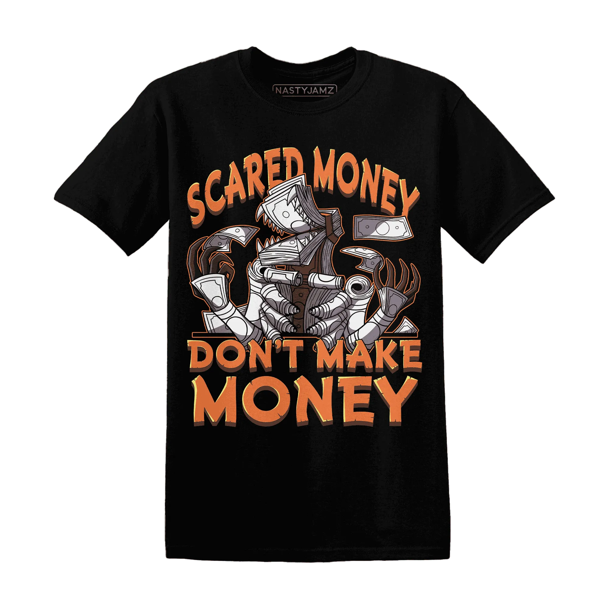 NastyJamz-AM-TW-White-Orange-T-Shirt-Match-Scared-Money