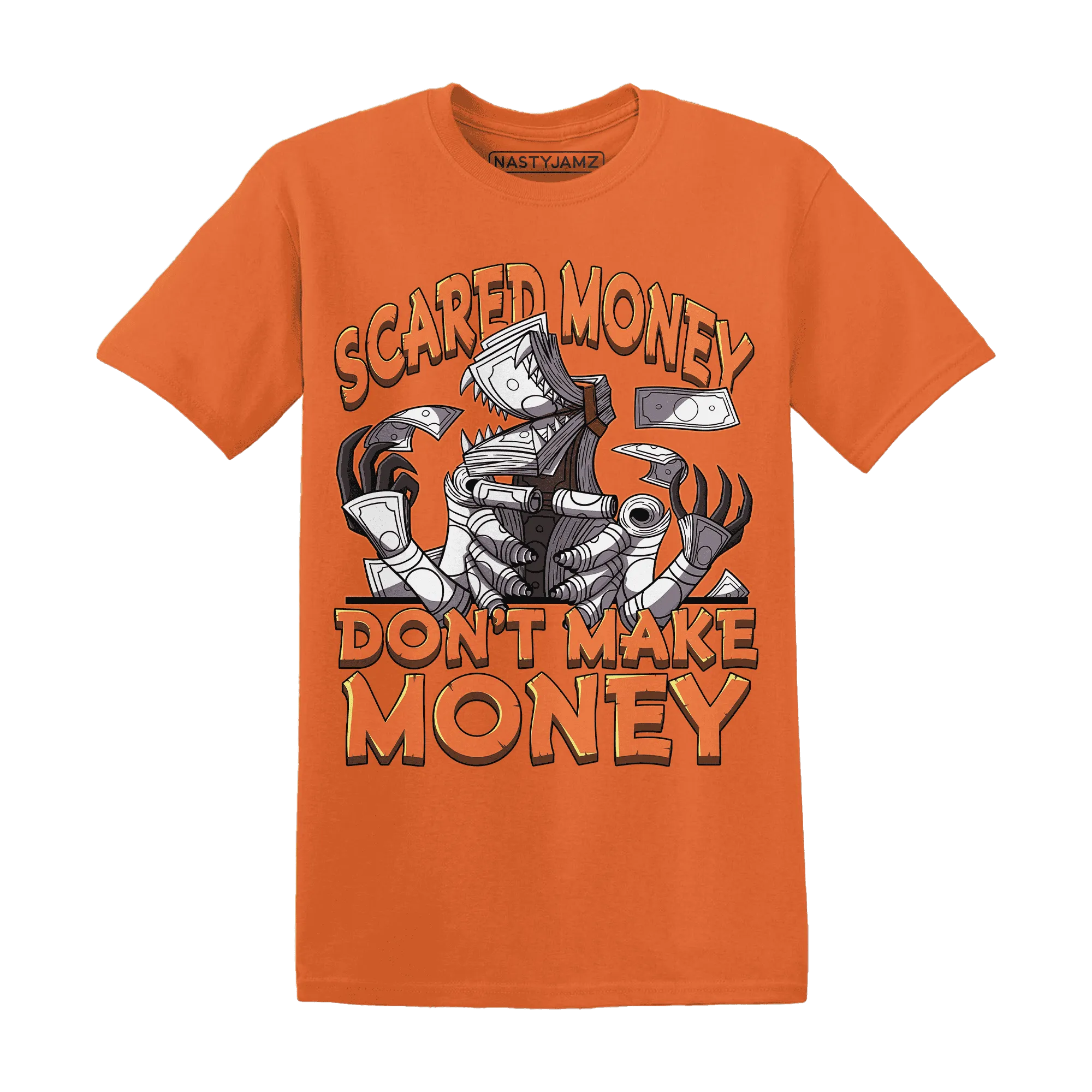 NastyJamz-AM-TW-White-Orange-T-Shirt-Match-Scared-Money