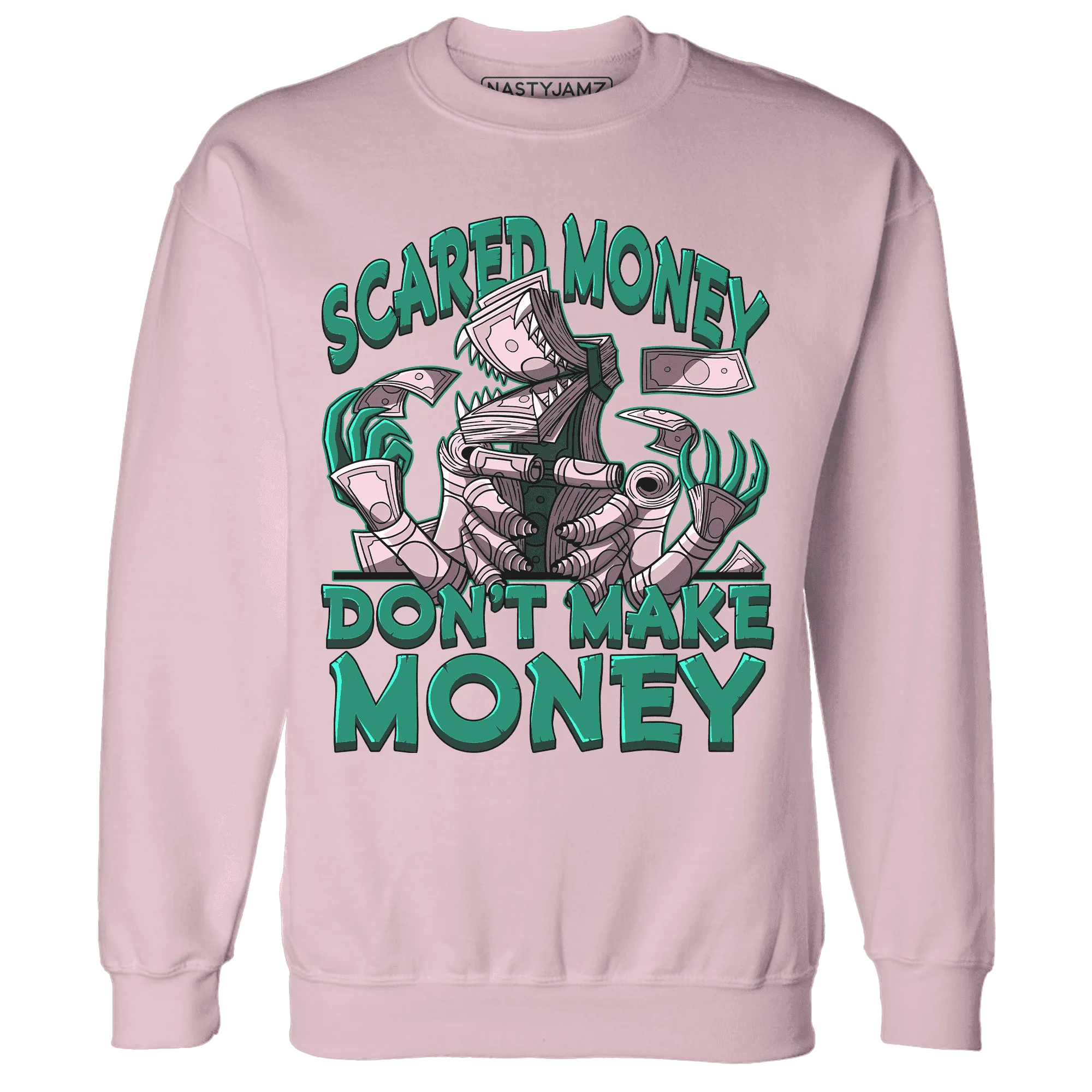 NastyJamz-Dunk-Pink-Malachite-Medium-Soft-Low-Sail-Sweatshirt-Match-Scared-Money