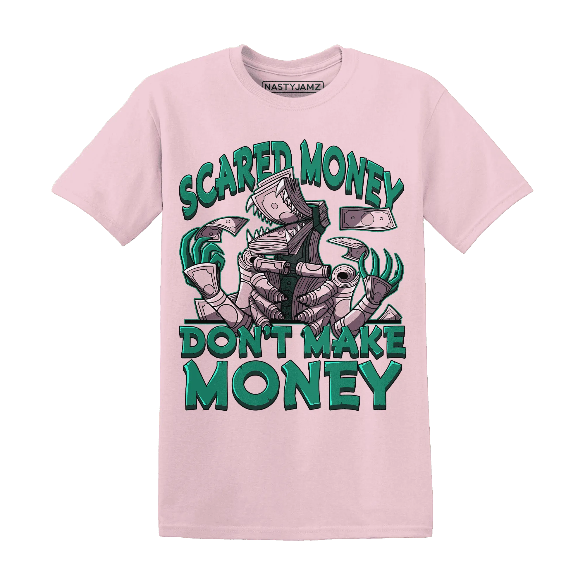 NastyJamz-Dunk-Pink-Malachite-Medium-Soft-Low-Sail-T-Shirt-Match-Scared-Money