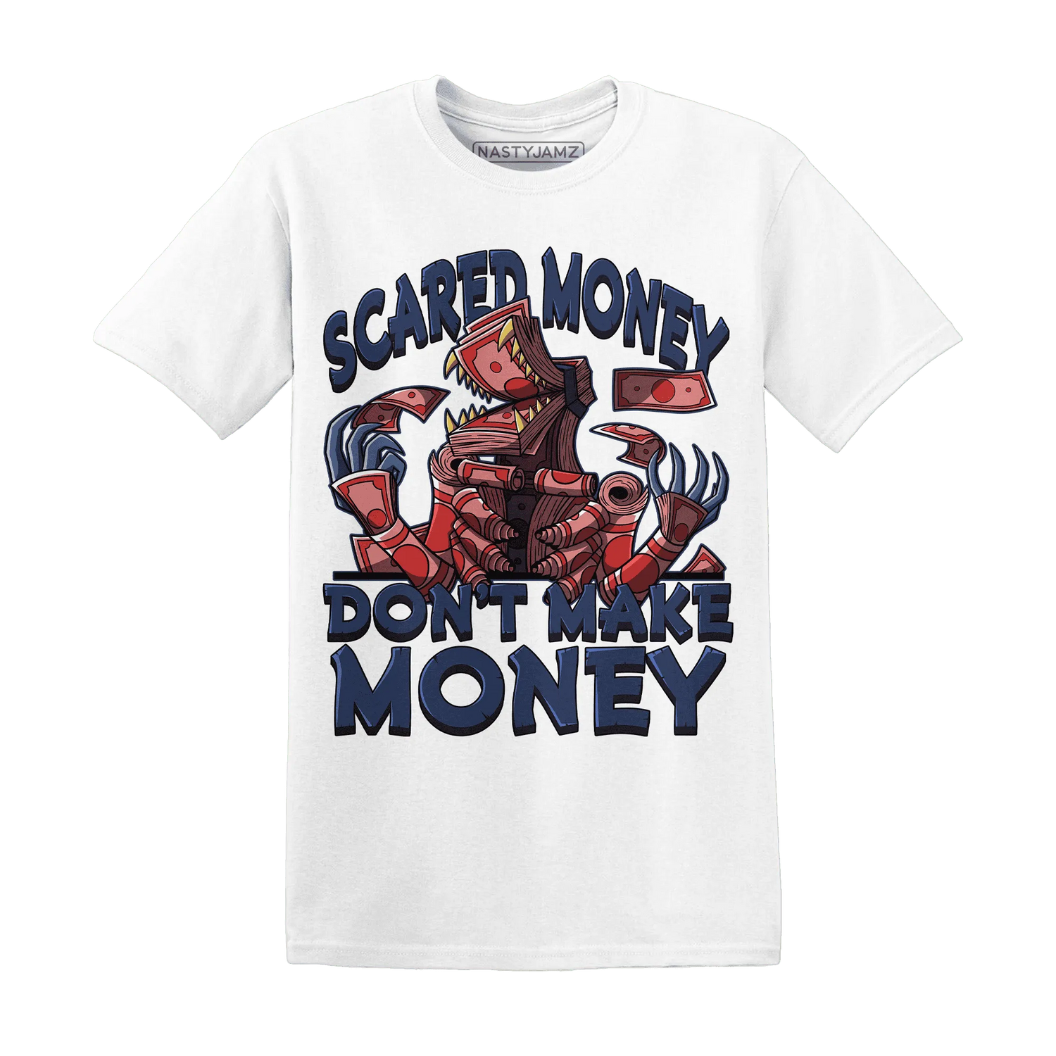 NastyJamz-VaporMax-Air-Plus-Midnight-Navy-Gold-Black-T-Shirt-Match-Scared-Money