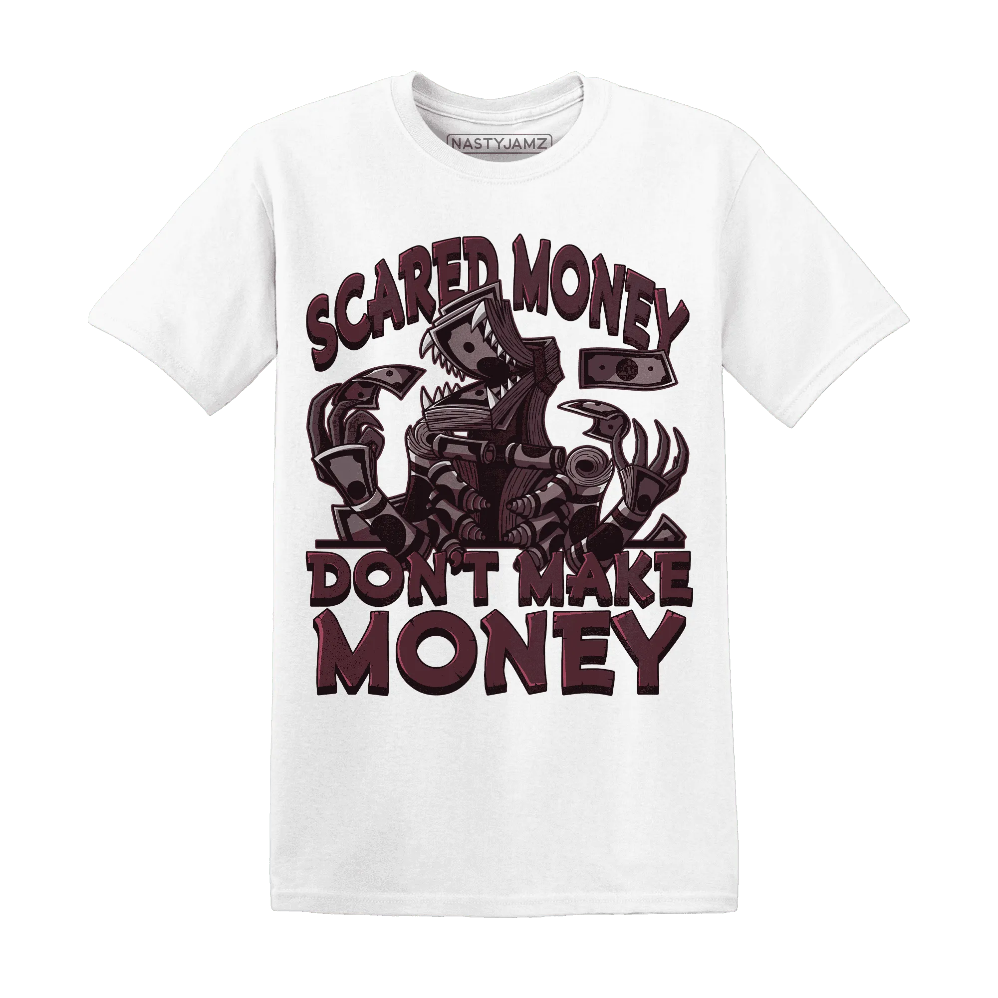NastyJamz-VaporMax-Night-Maron-Burgundy-T-Shirt-Match-Scared-Money