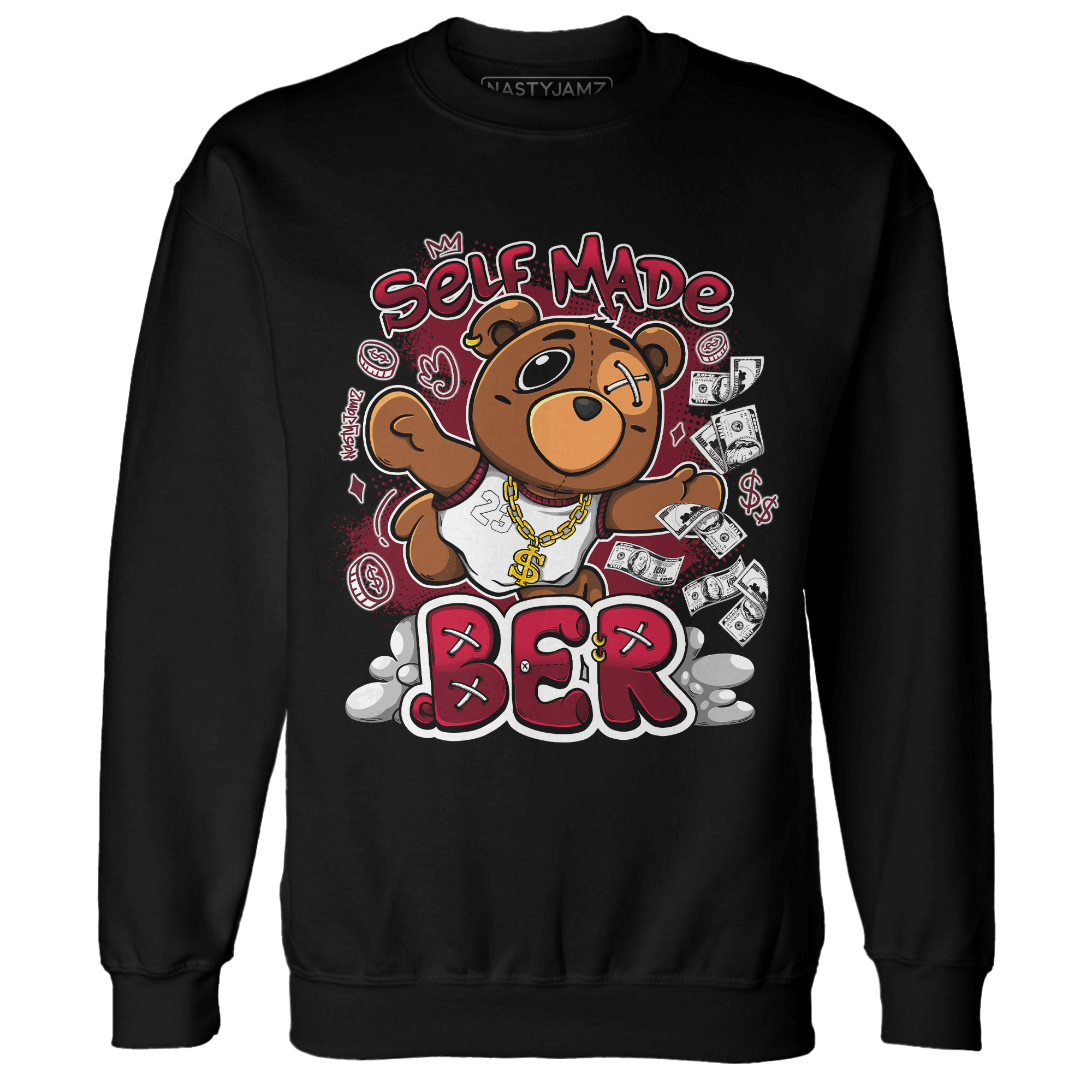High White Team Red 1s Sweatshirt Match Self Made BER - NastyJamz