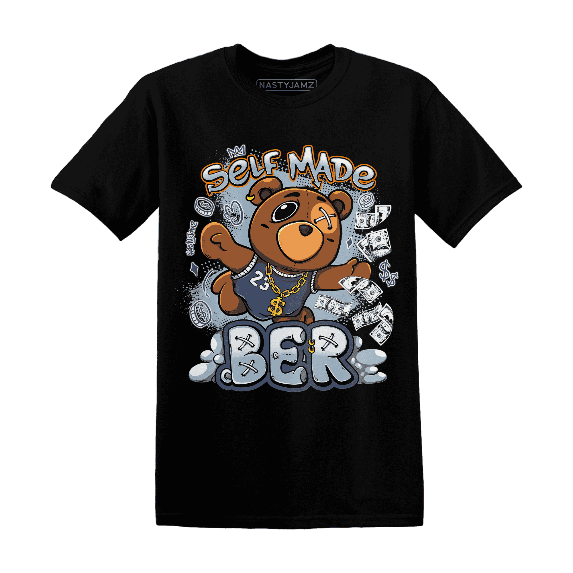 Mid Diffused Blue Grey 1s T Shirt Match Self Made BER - NastyJamz