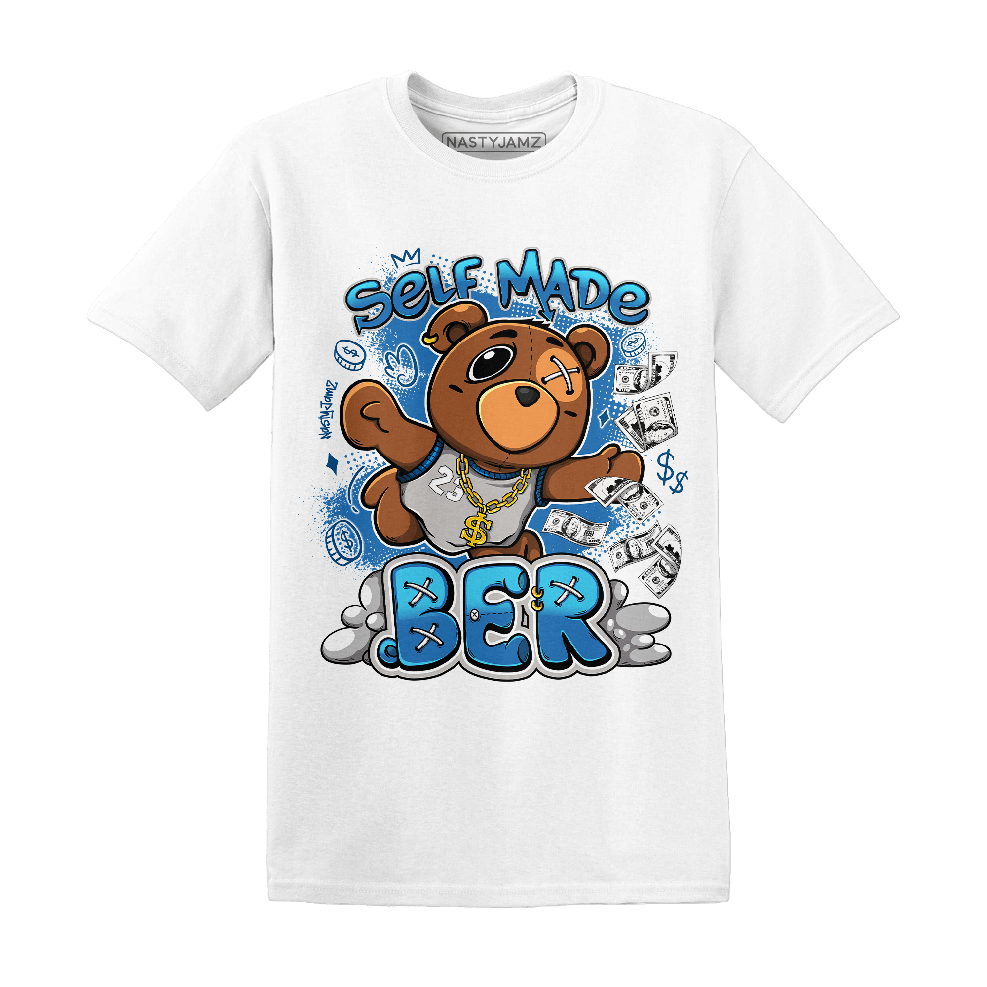 Industrial Blue 4s T Shirt Match Self Made BER - NastyJamz