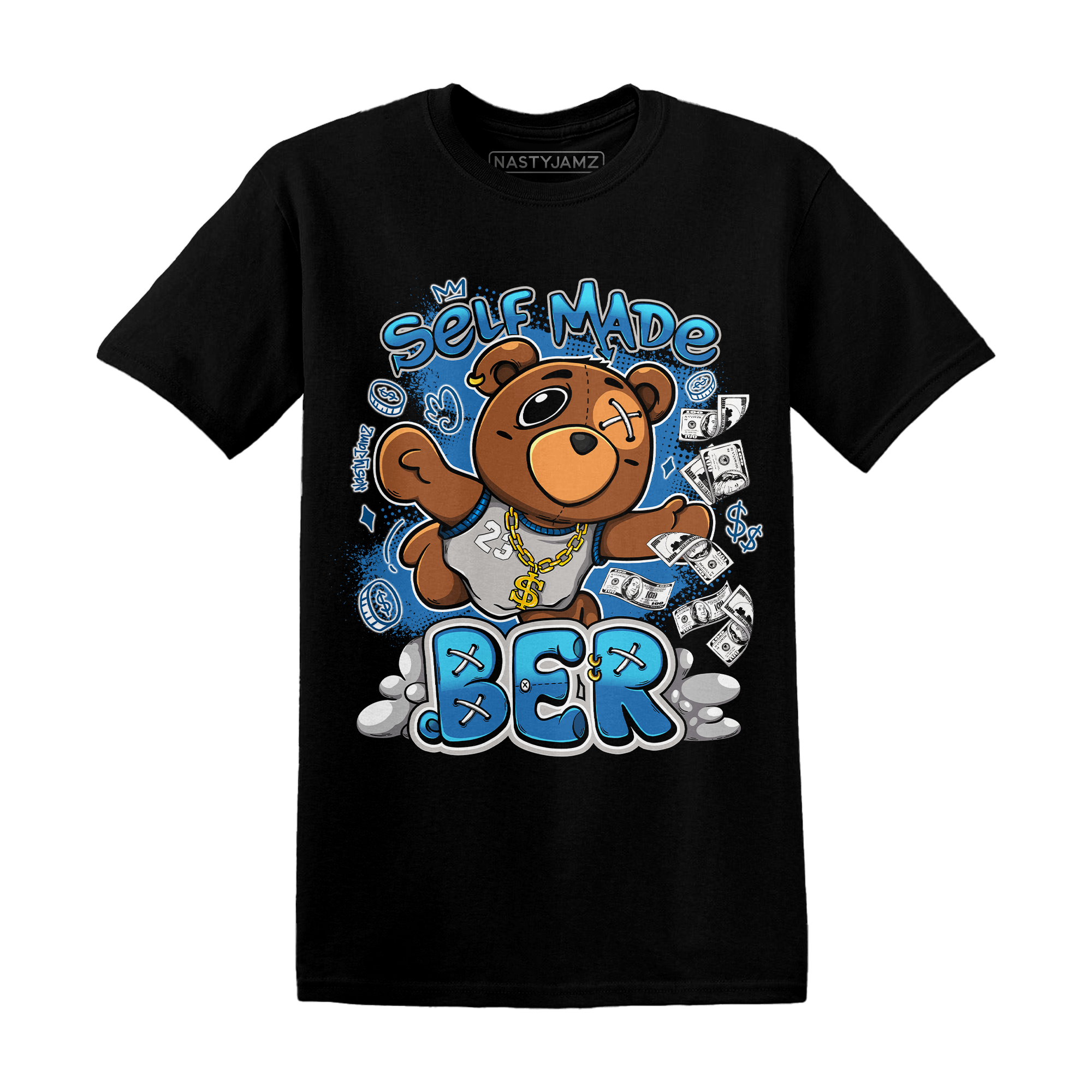 Industrial Blue 4s T Shirt Match Self Made BER - NastyJamz