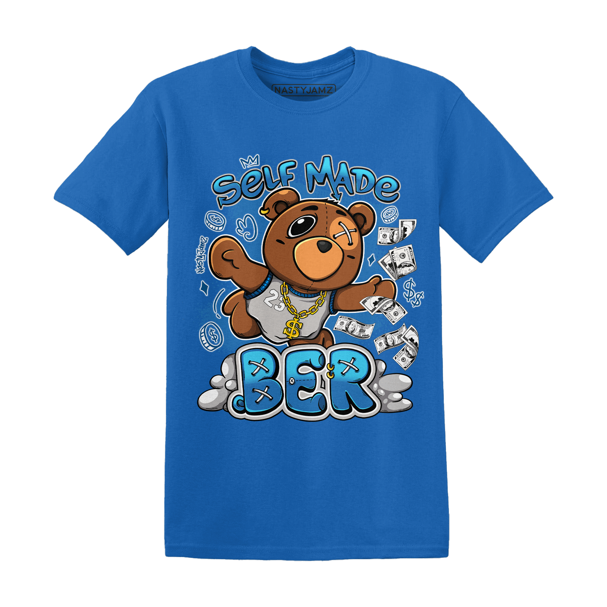 Industrial Blue 4s T Shirt Match Self Made BER - NastyJamz