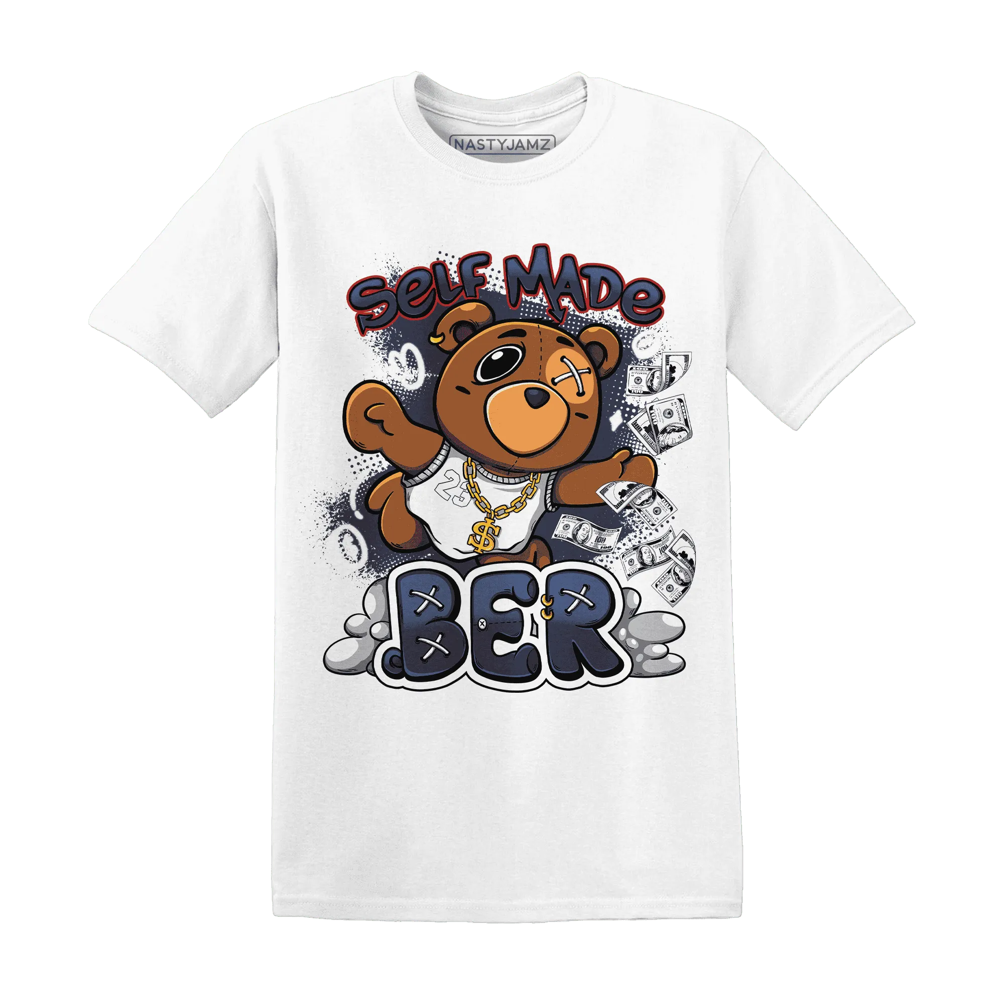 White-Navy-6s-T-Shirt-Match-Self-Made-BER