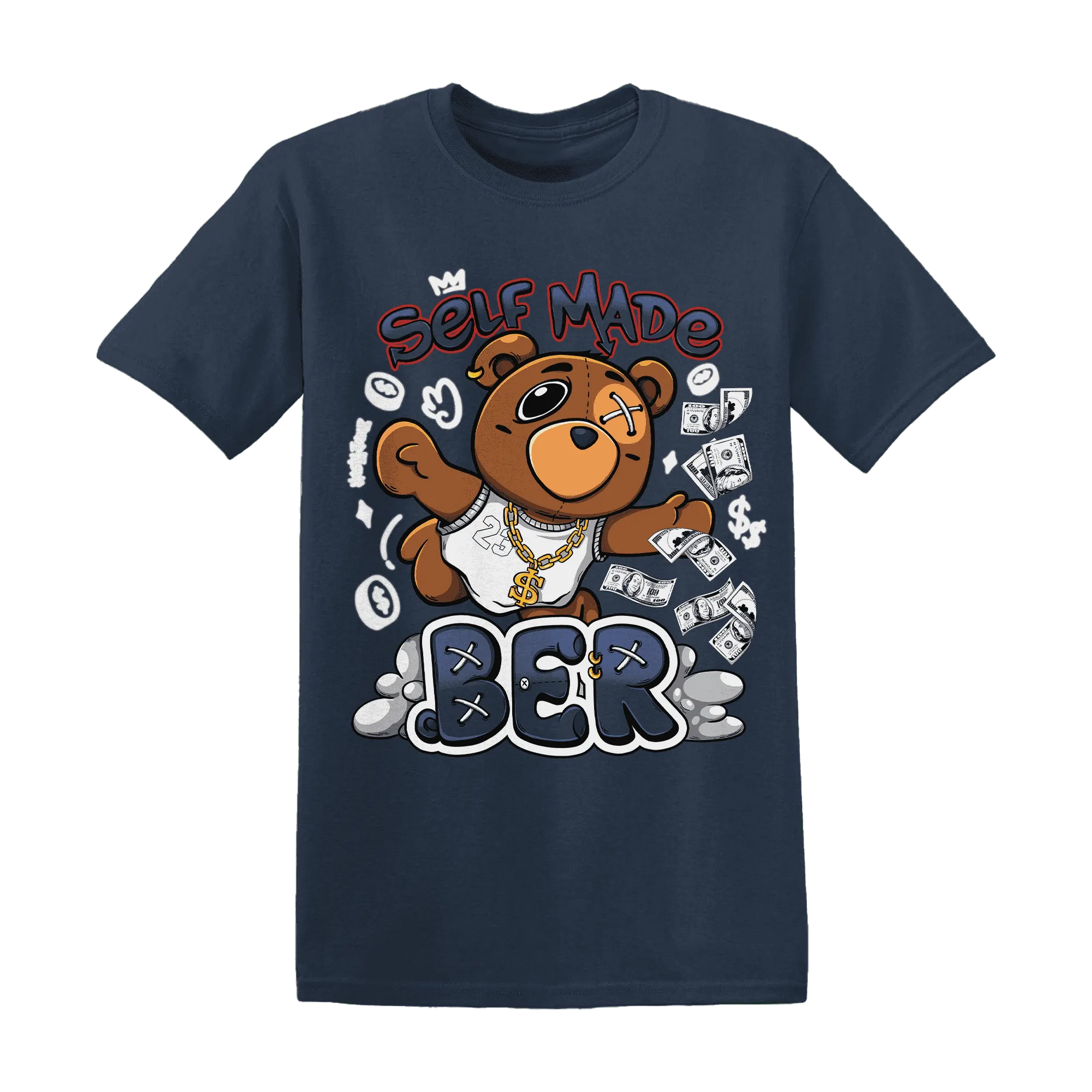 White-Navy-6s-T-Shirt-Match-Self-Made-BER