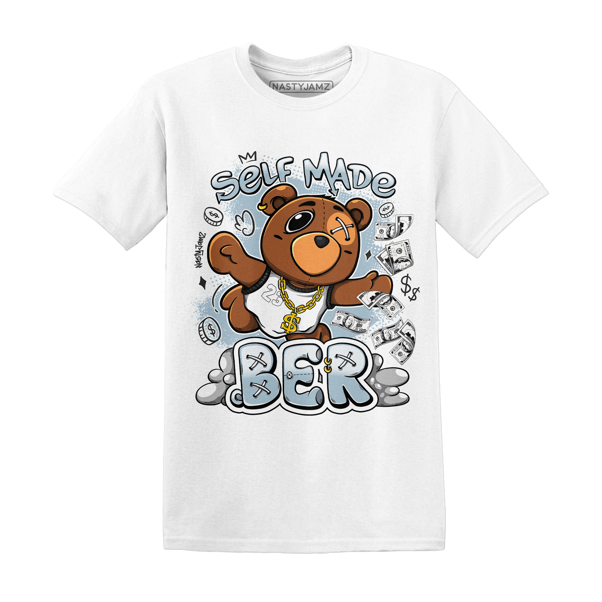 Blue Grey 13s T Shirt Match Self Made BER - NastyJamz