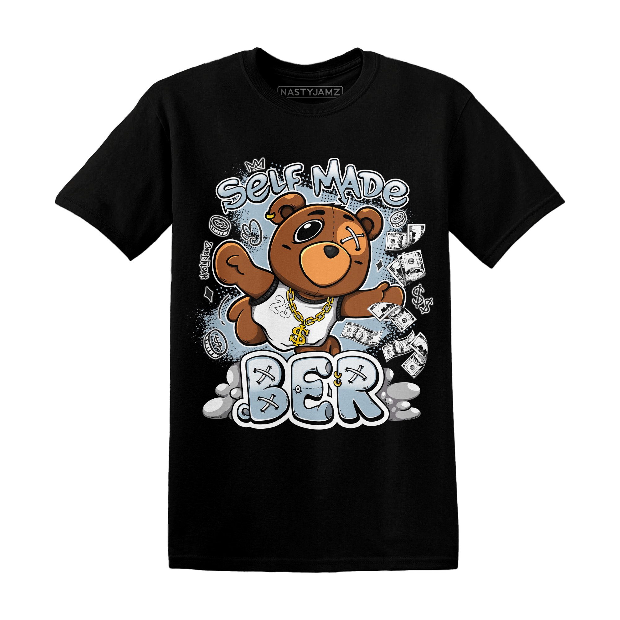 Blue Grey 13s T Shirt Match Self Made BER - NastyJamz