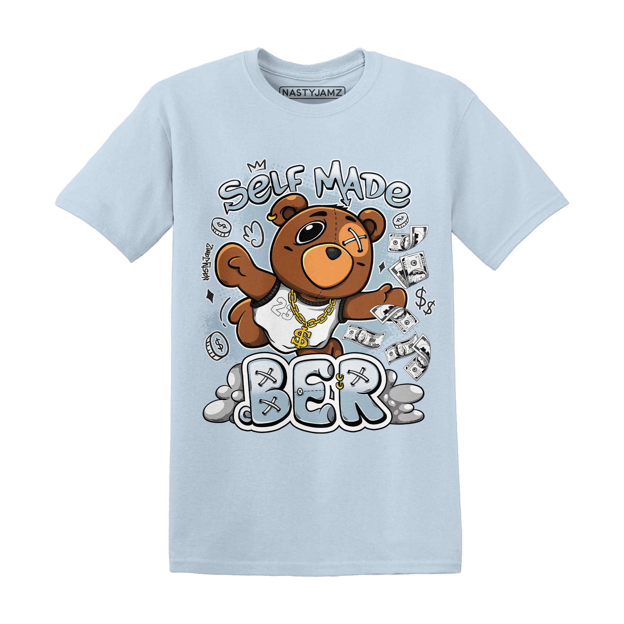 Blue Grey 13s T Shirt Match Self Made BER - NastyJamz