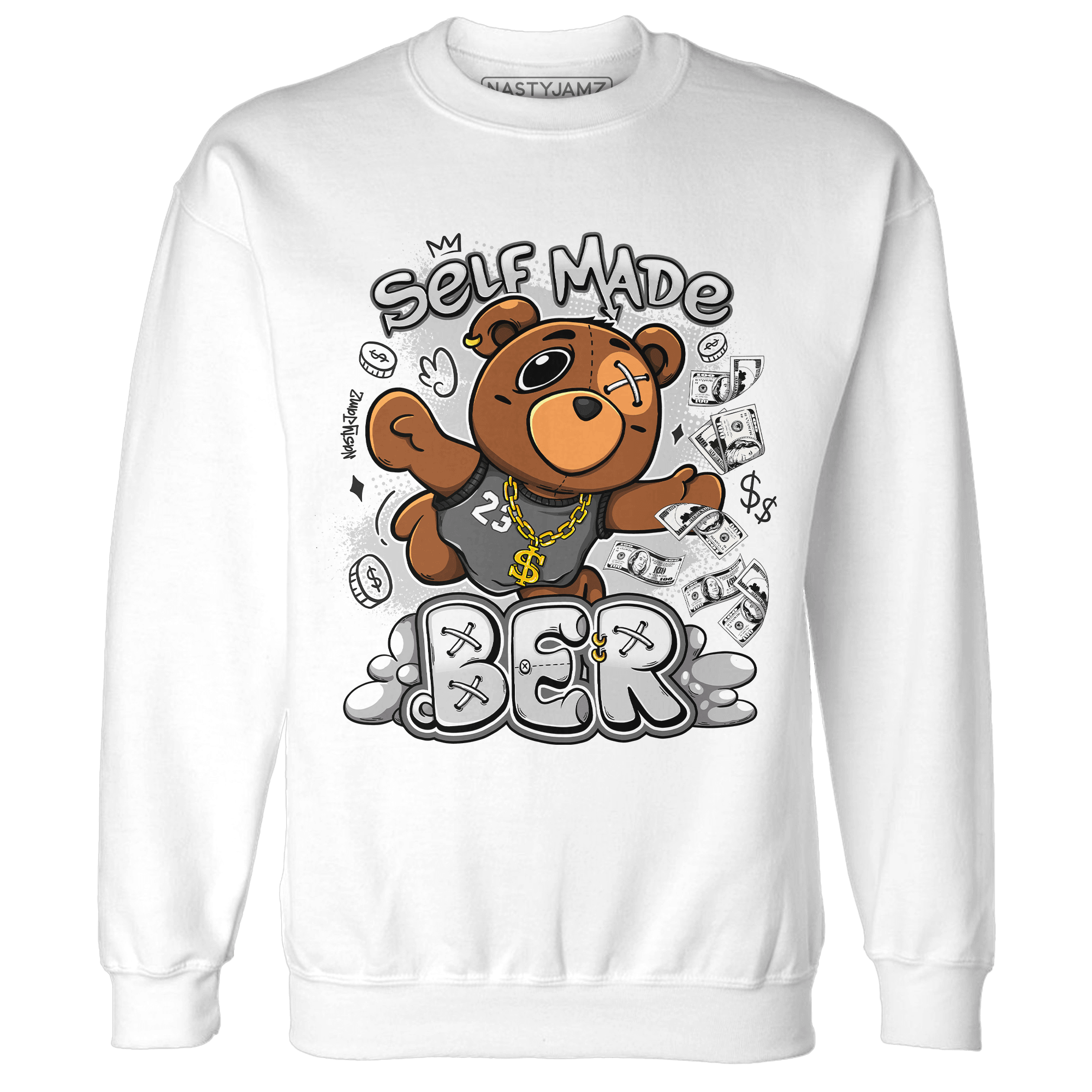 Retro High OG Black White 1s Sweatshirt Match Self Made BER - NastyJamz