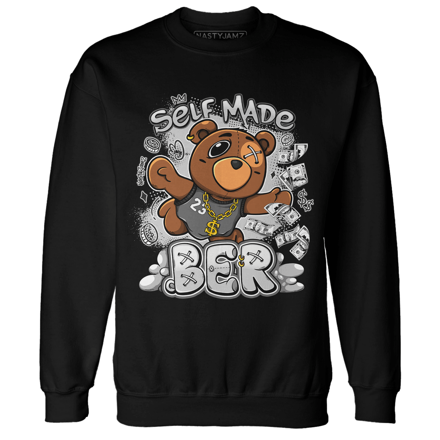 Retro High OG Black White 1s Sweatshirt Match Self Made BER - NastyJamz