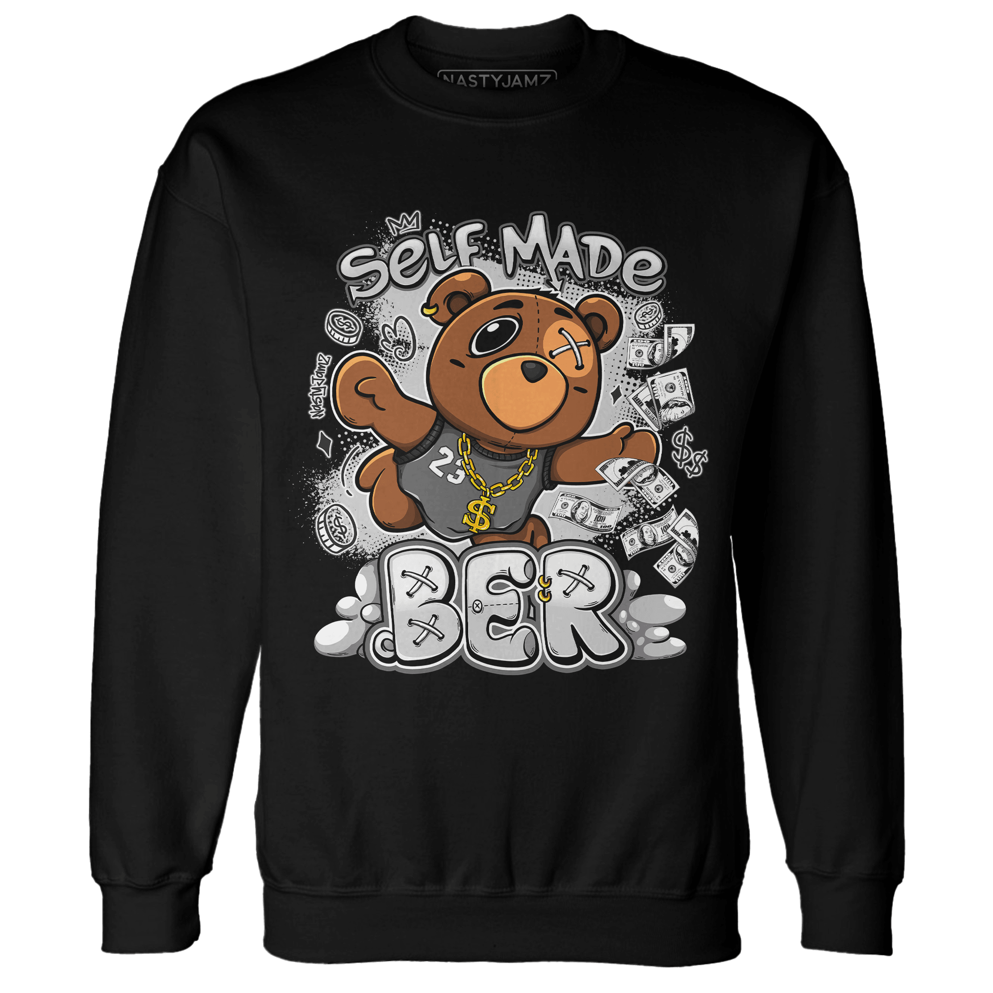 Retro High OG Black White 1s Sweatshirt Match Self Made BER - NastyJamz