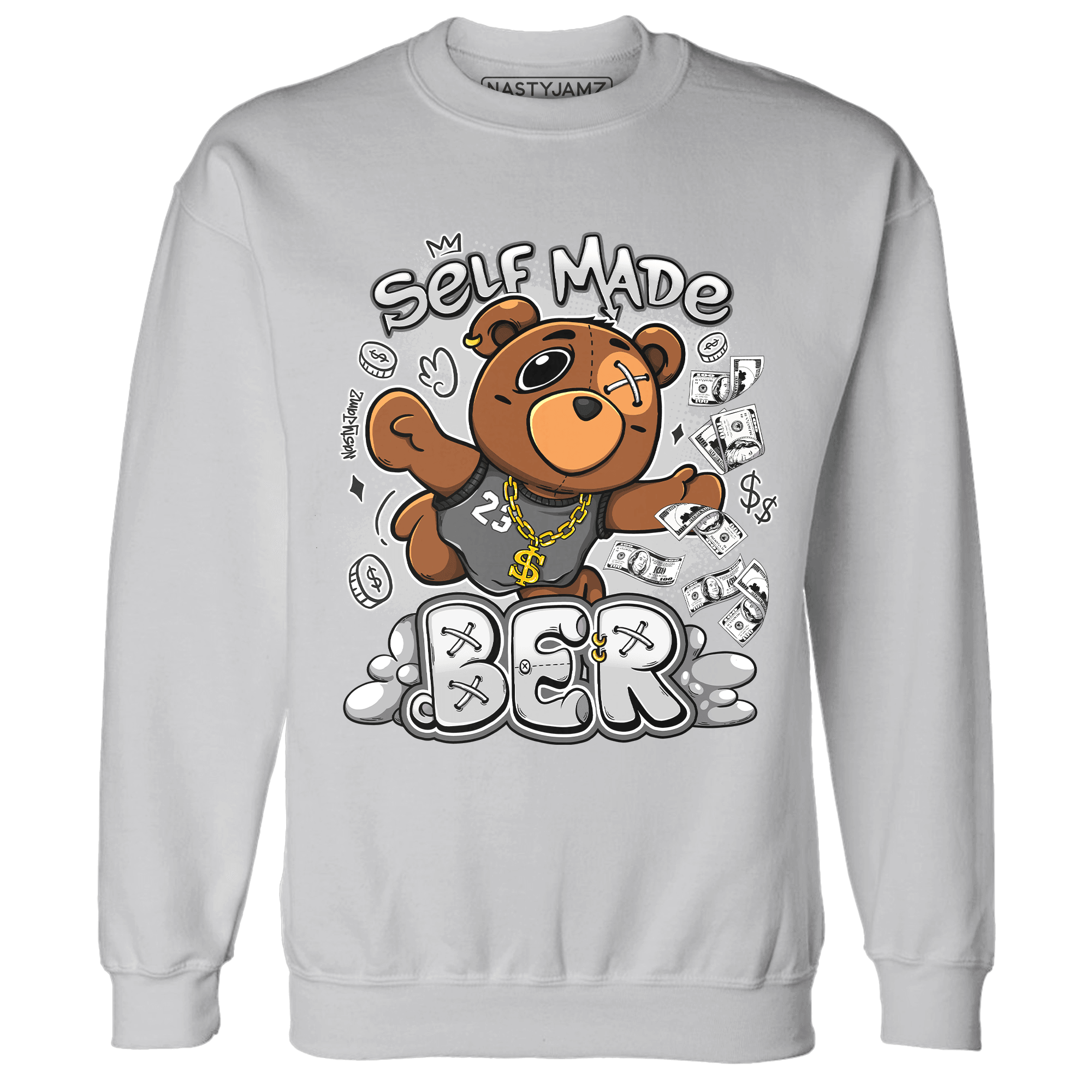 Retro High OG Black White 1s Sweatshirt Match Self Made BER - NastyJamz