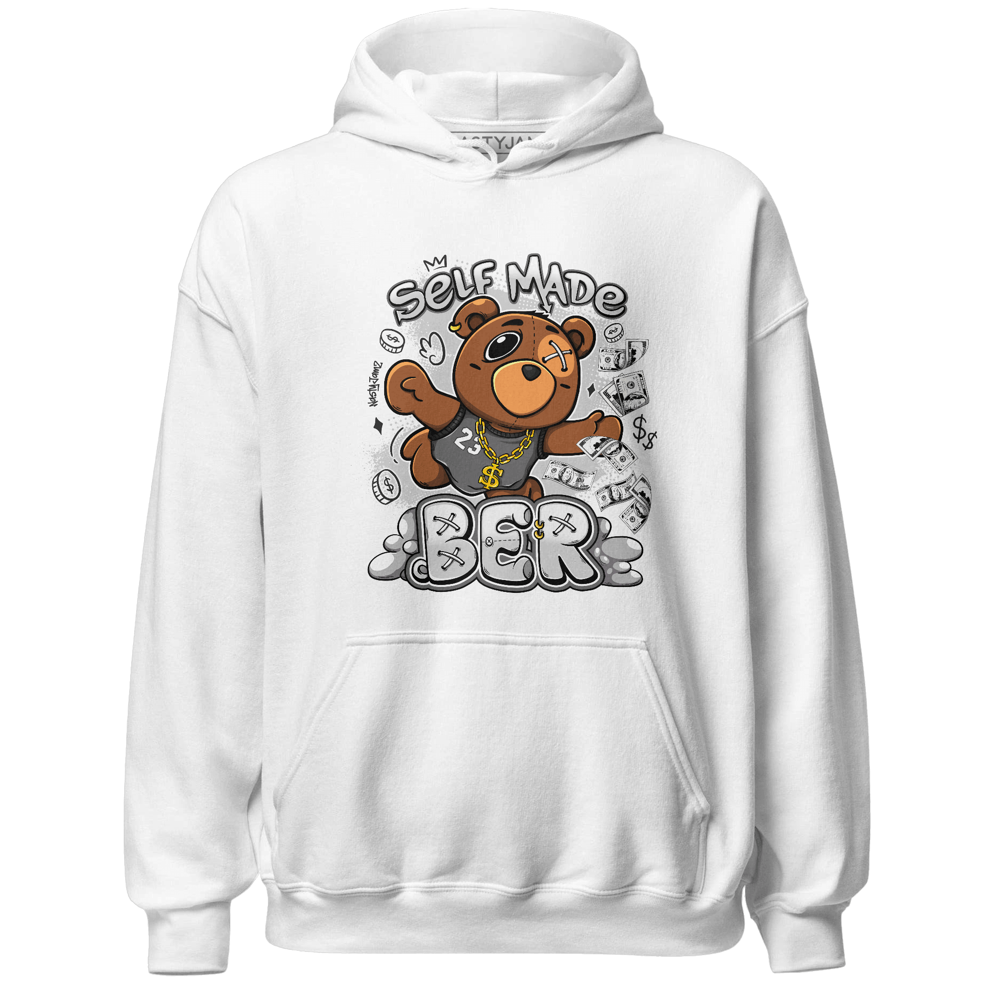 Retro High OG Black White 1s Hoodie Match Self Made BER - NastyJamz