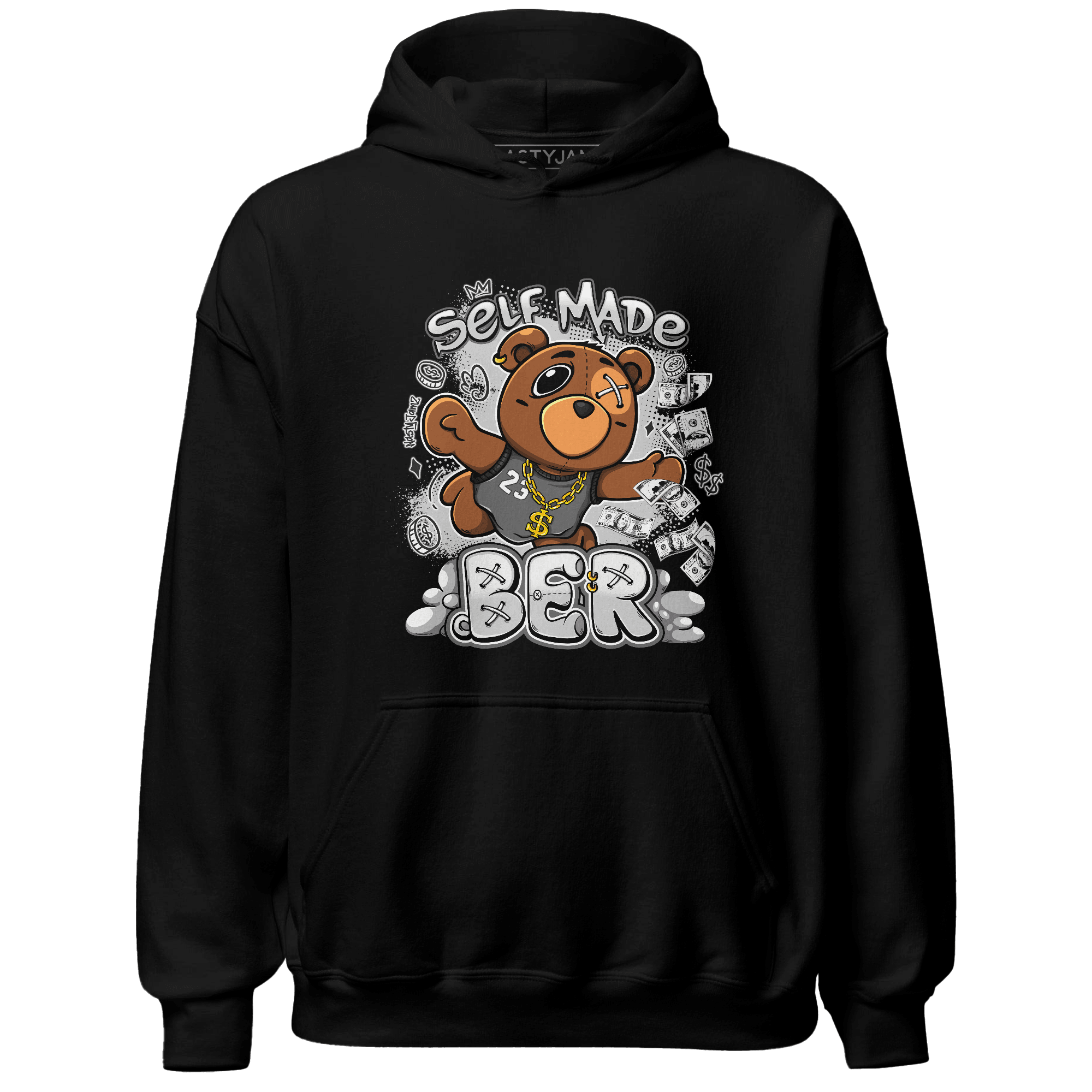 Retro High OG Black White 1s Hoodie Match Self Made BER - NastyJamz