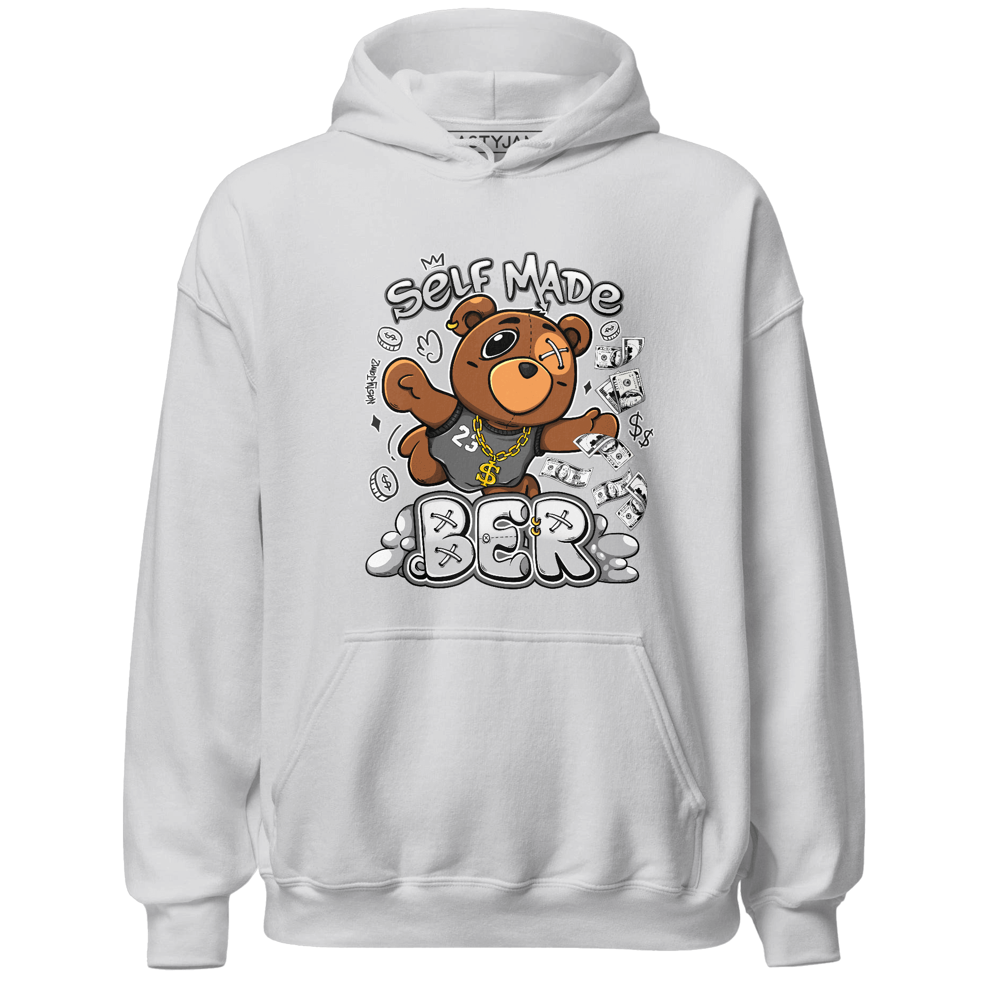 Retro High OG Black White 1s Hoodie Match Self Made BER - NastyJamz