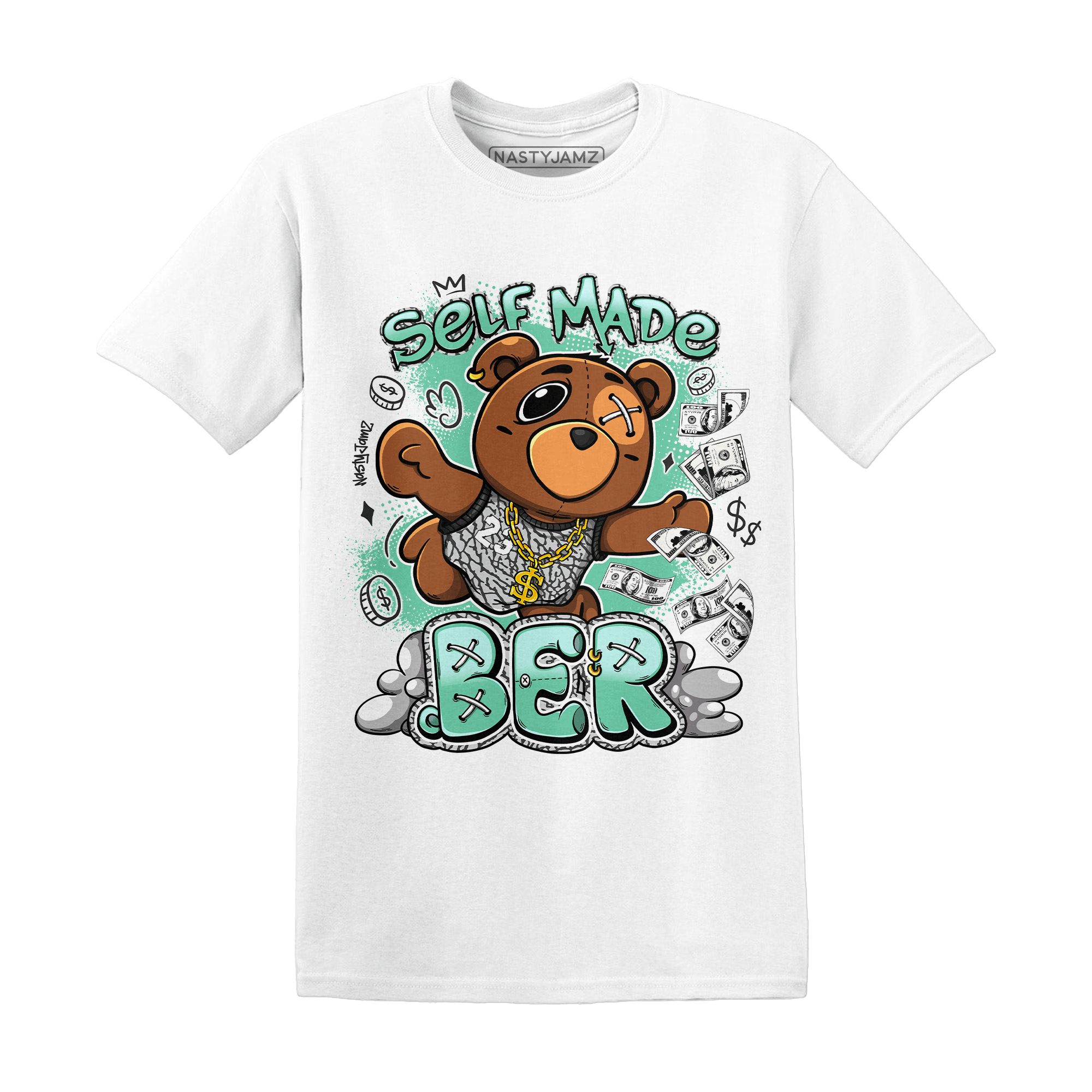 Green Glow 3s T Shirt Match Self Made BER - NastyJamz