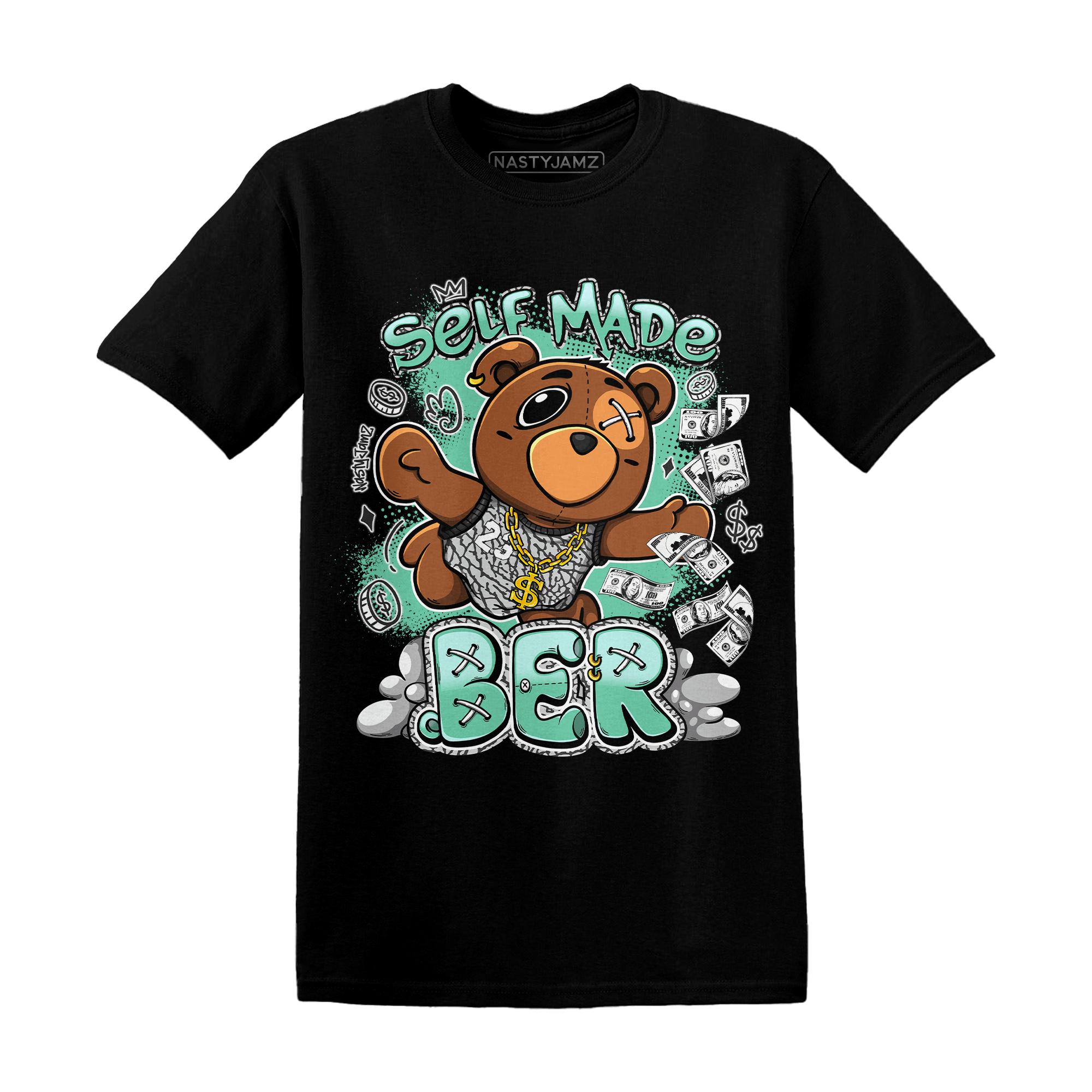 Green Glow 3s T Shirt Match Self Made BER - NastyJamz