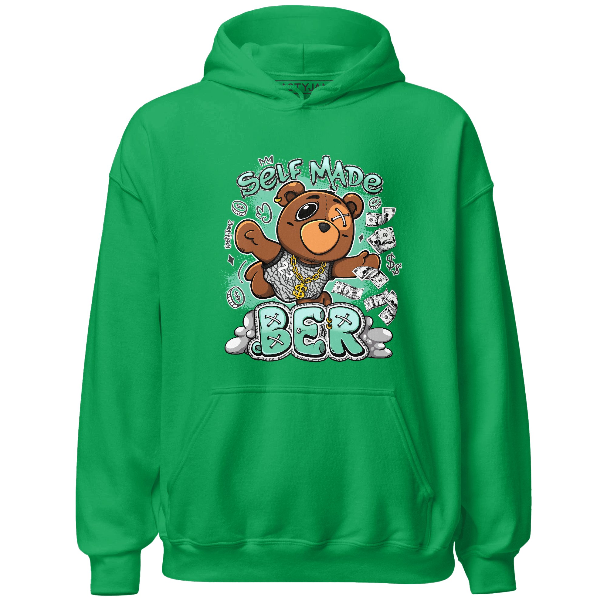 Green Glow 3s Hoodie Match Self Made BER - NastyJamz