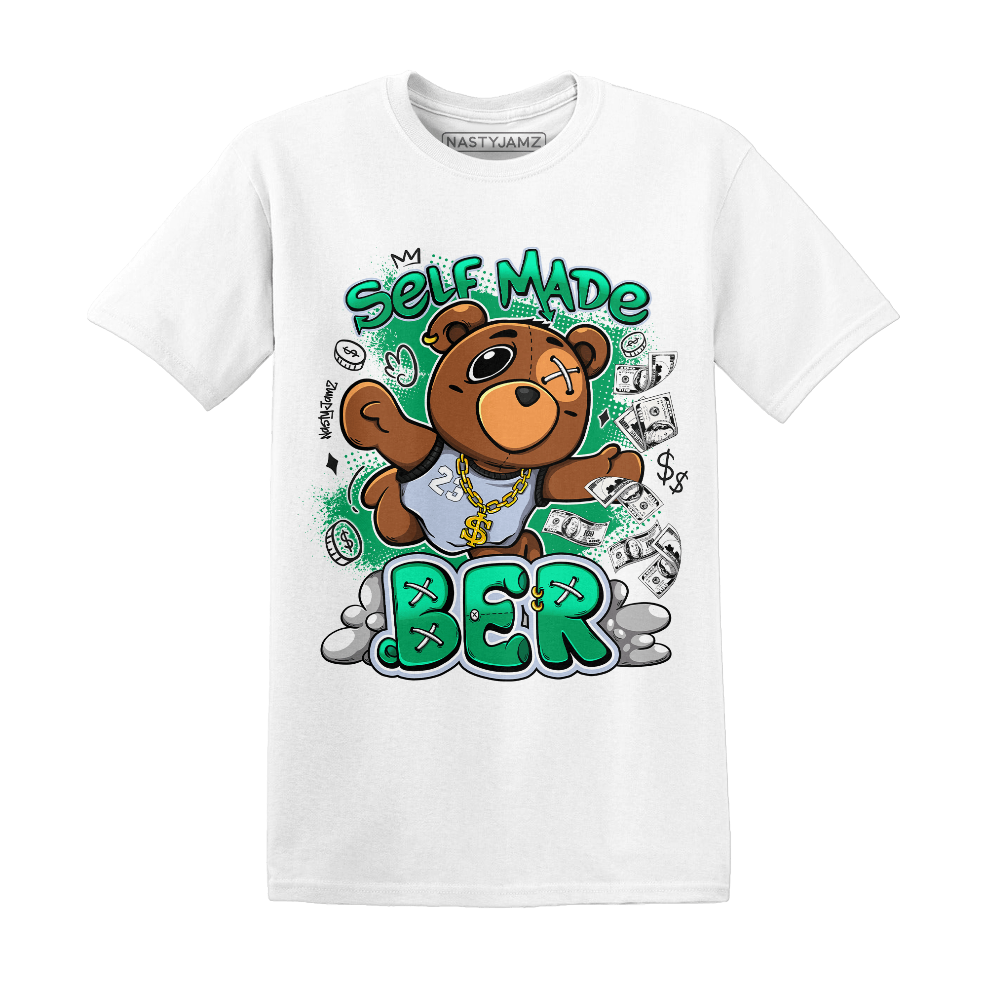 Lucky Green 5s T Shirt Match Self Made BER - NastyJamz